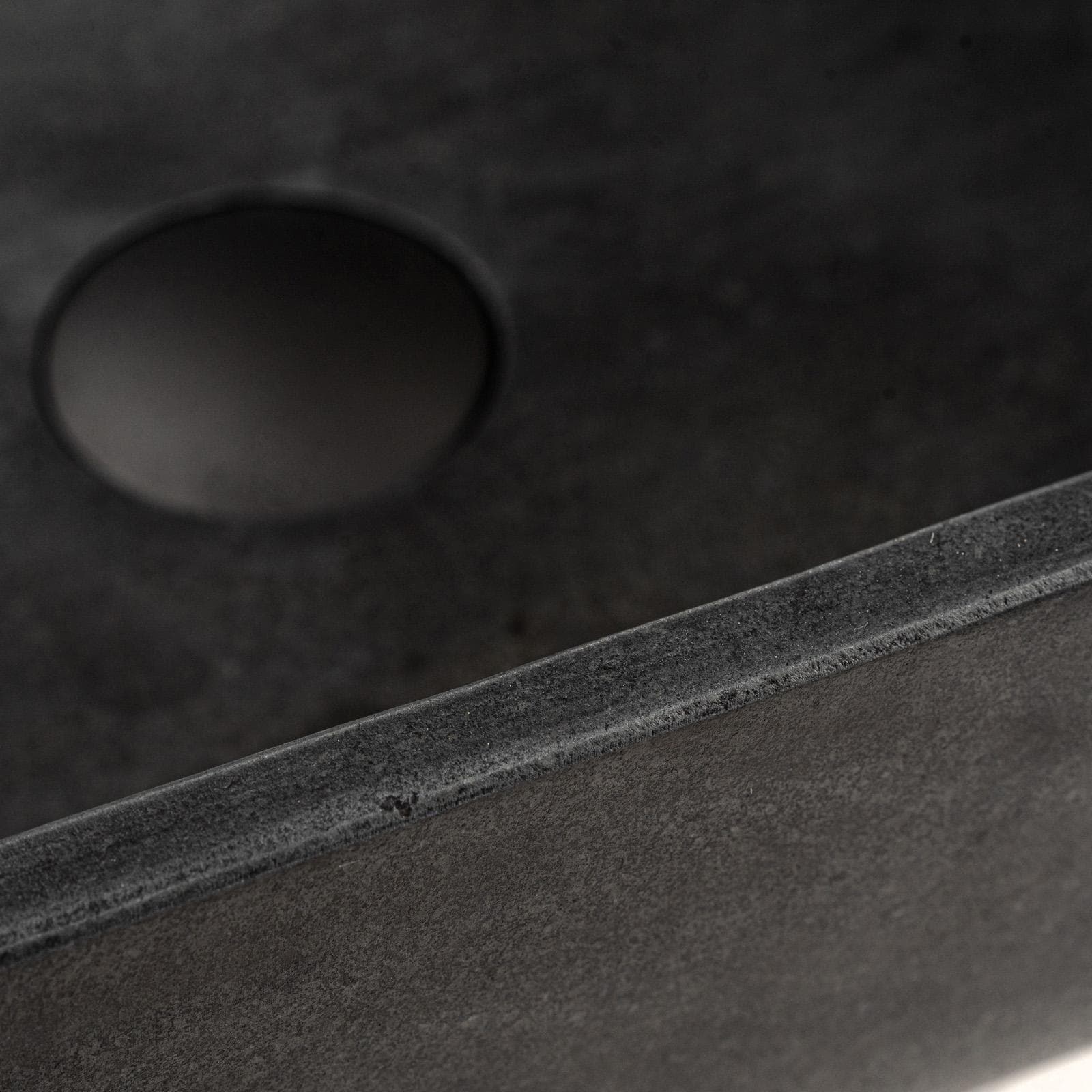 Lavabo da appoggio 45x35 cm in pietra nero satinato - Artizan