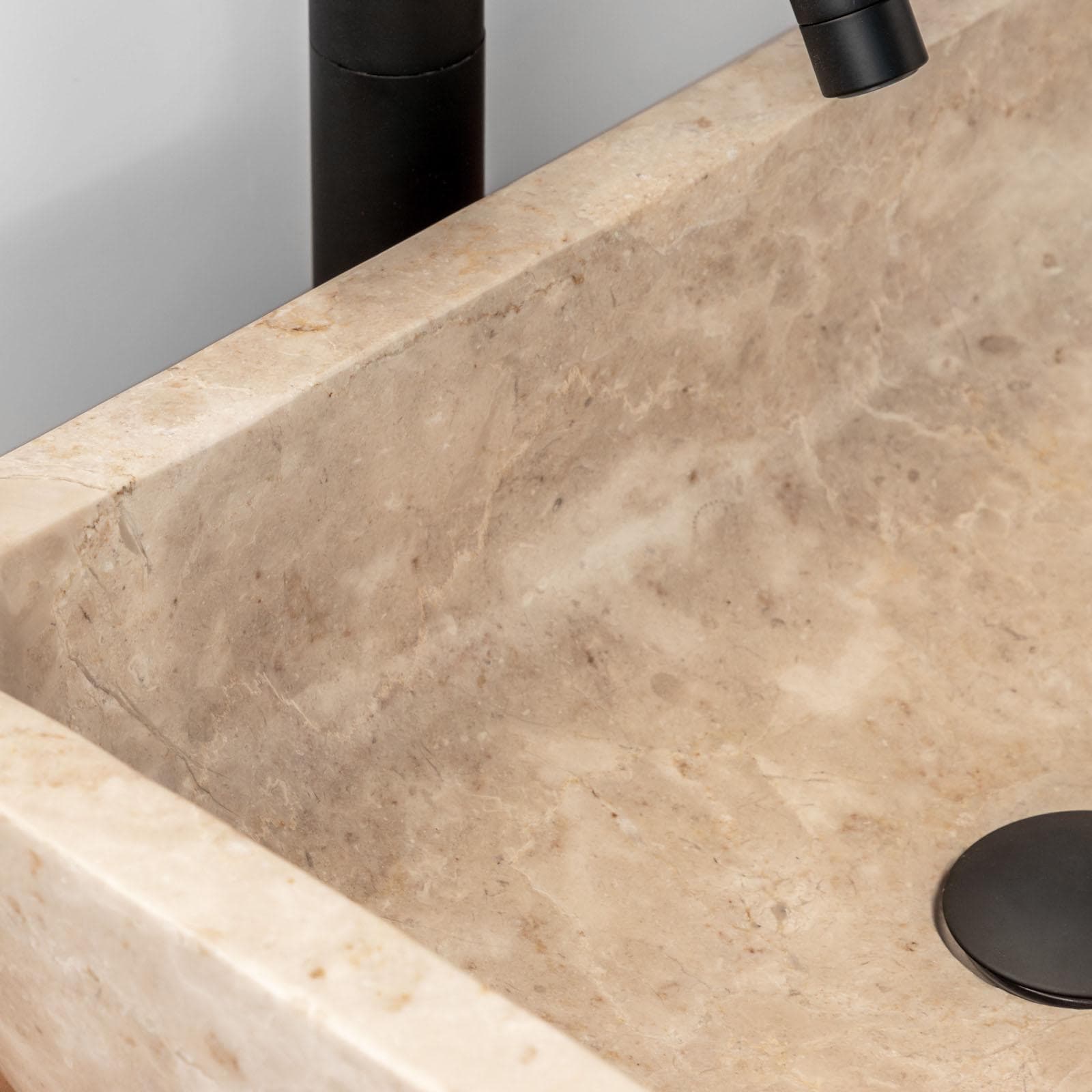 Lavabo da appoggio 50x35 cm in marmo lucido crema - Artizan