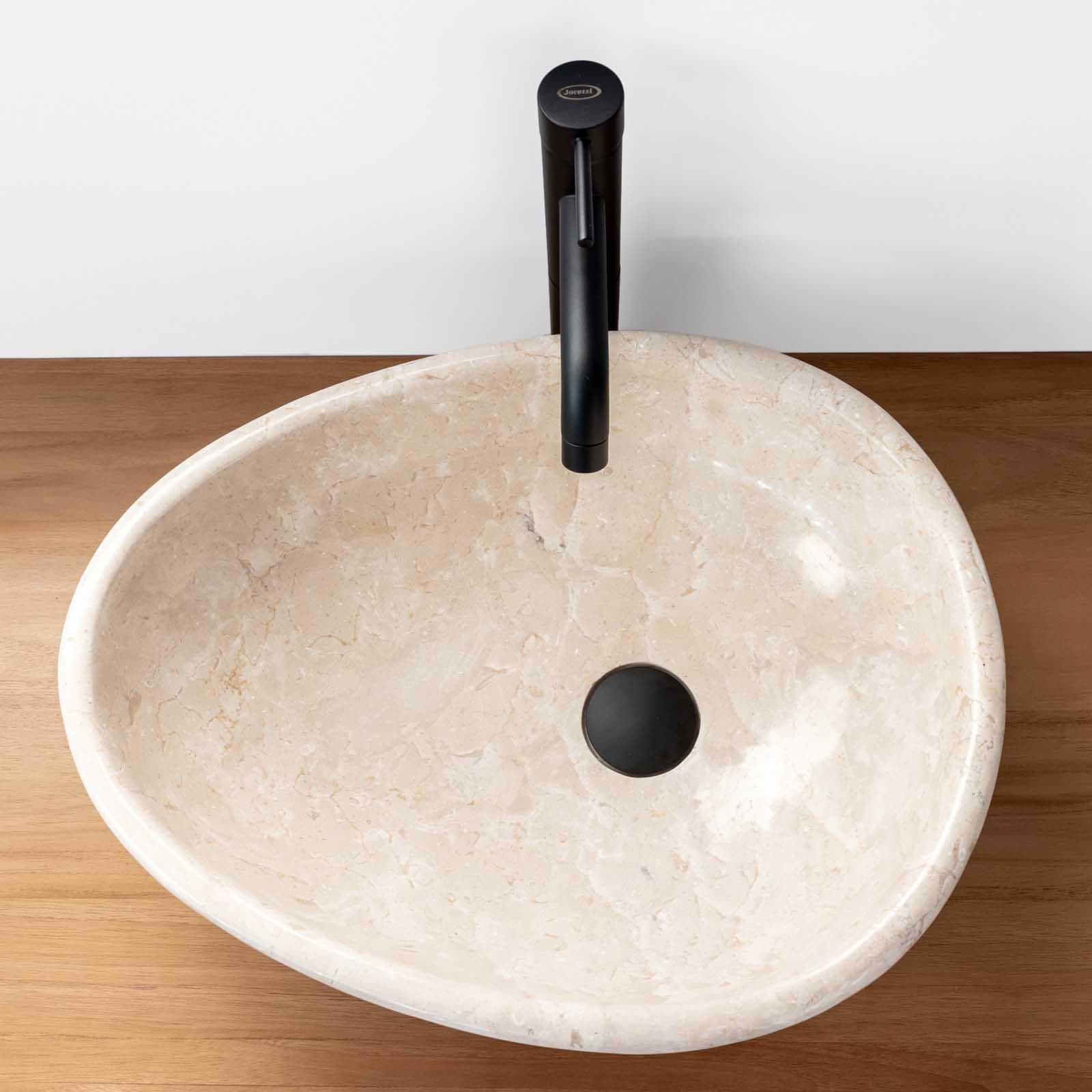 Lavabo da appoggio 50x40 cm in marmo lucido crema - Artizan