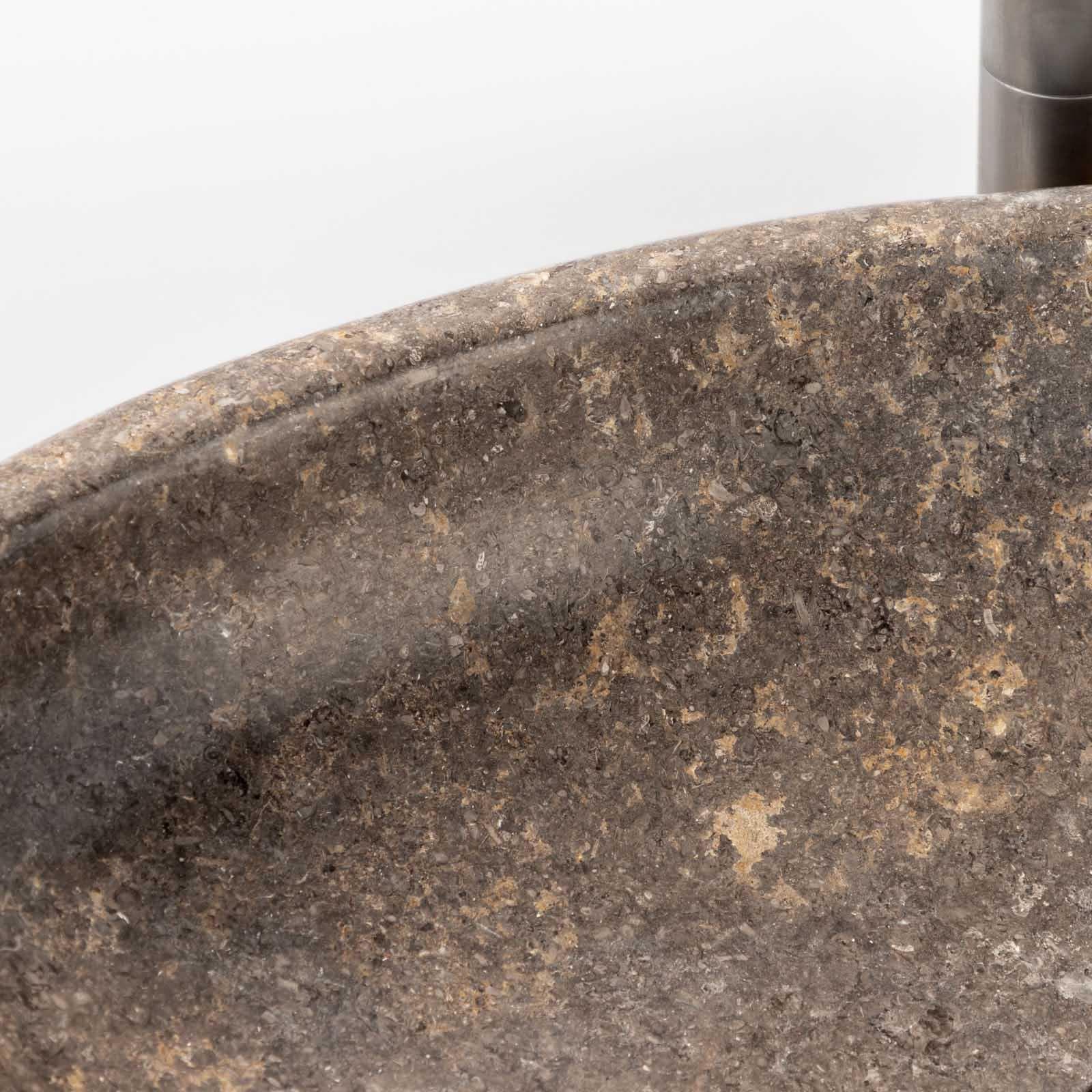 Lavabo da appoggio 50x40 cm in marmo lucido grigio - Artizan