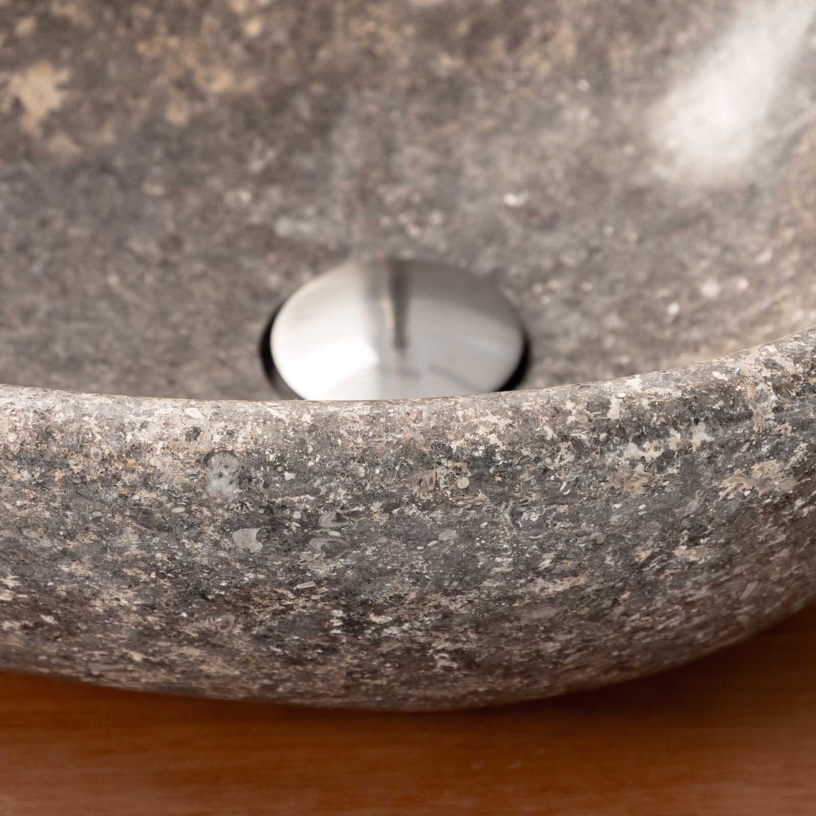 Lavabo da appoggio 50x40 cm in marmo lucido grigio - Artizan