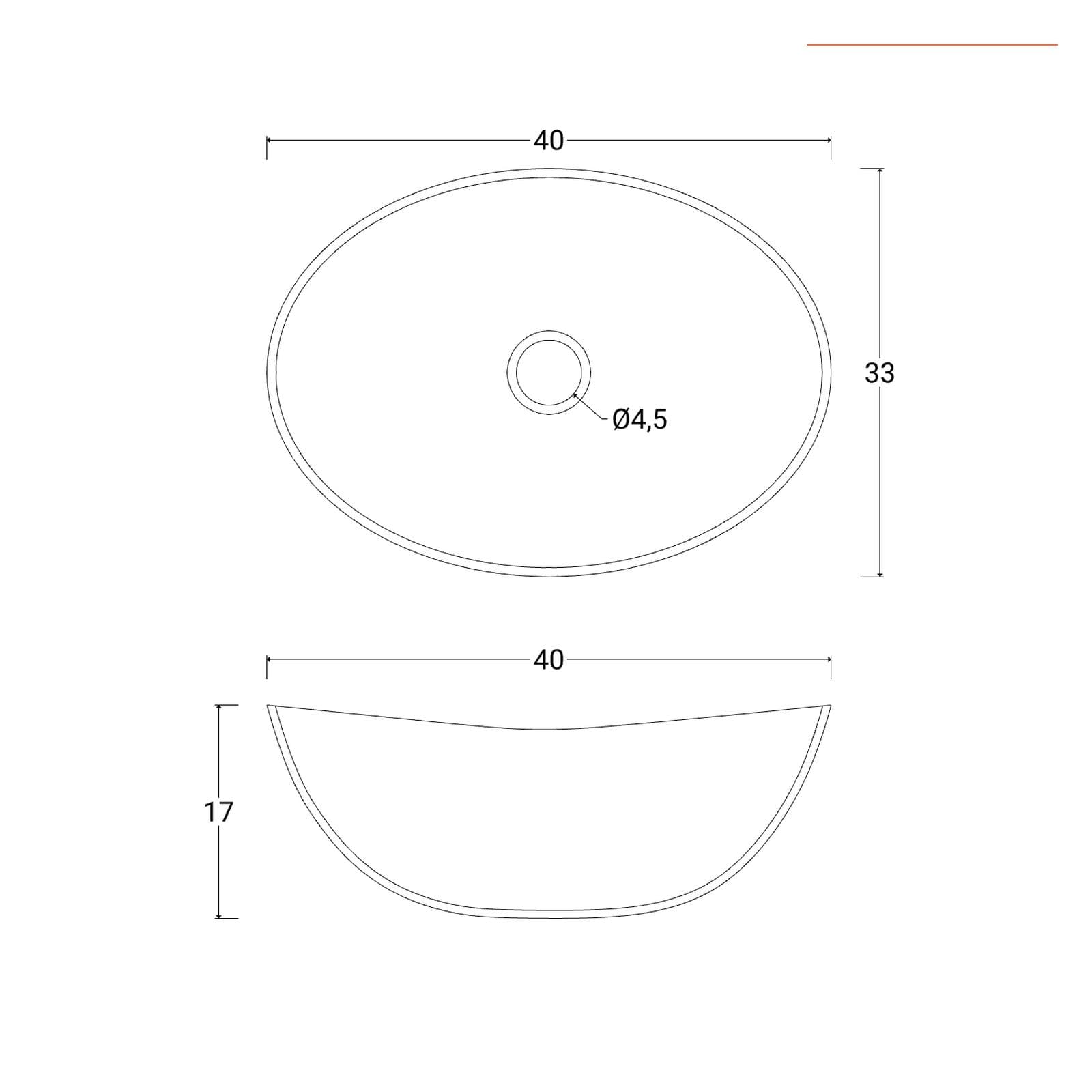 Lavabo da appoggio in ceramica bianco lucido 40 x 33 cm
