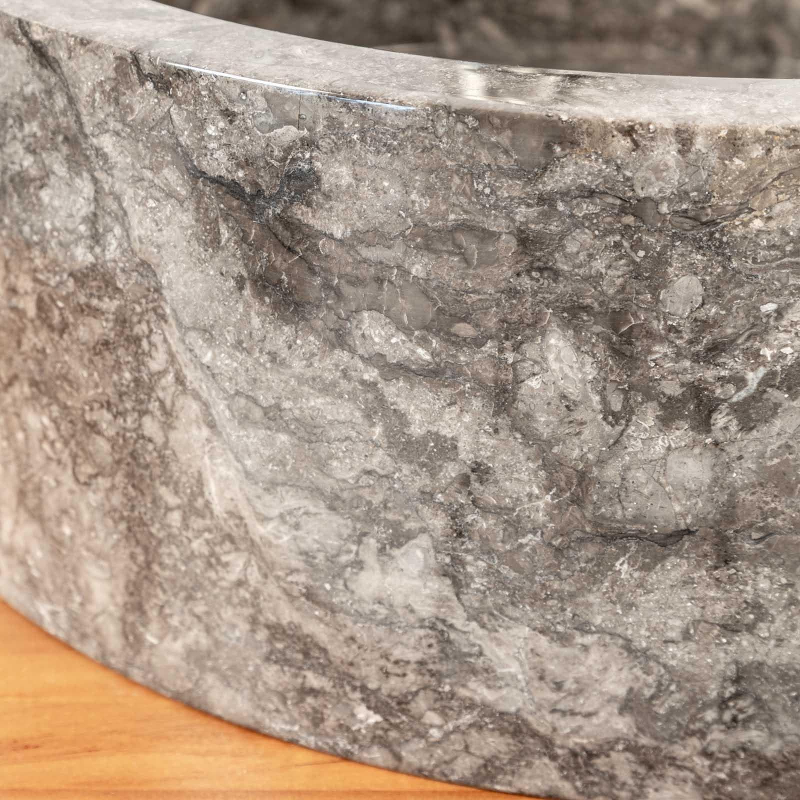 Lavabo da appoggio 40 cm in marmo grigio chiaro - Artizan