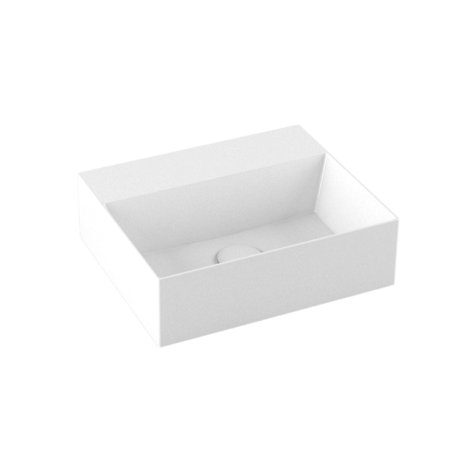 Lavabo da appoggio o sospeso 35 cm in ceramica bianco - Elegance Squared