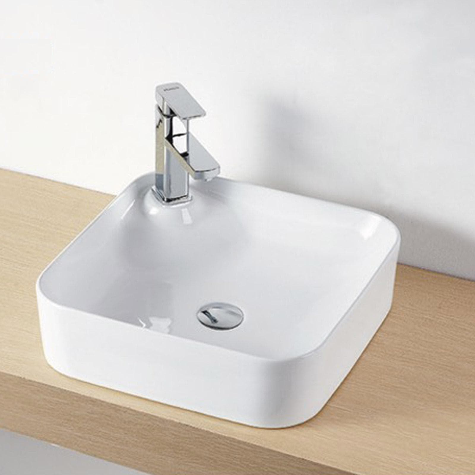 Lavabo da appoggio squadrato 40 cm in ceramica arredo moderno