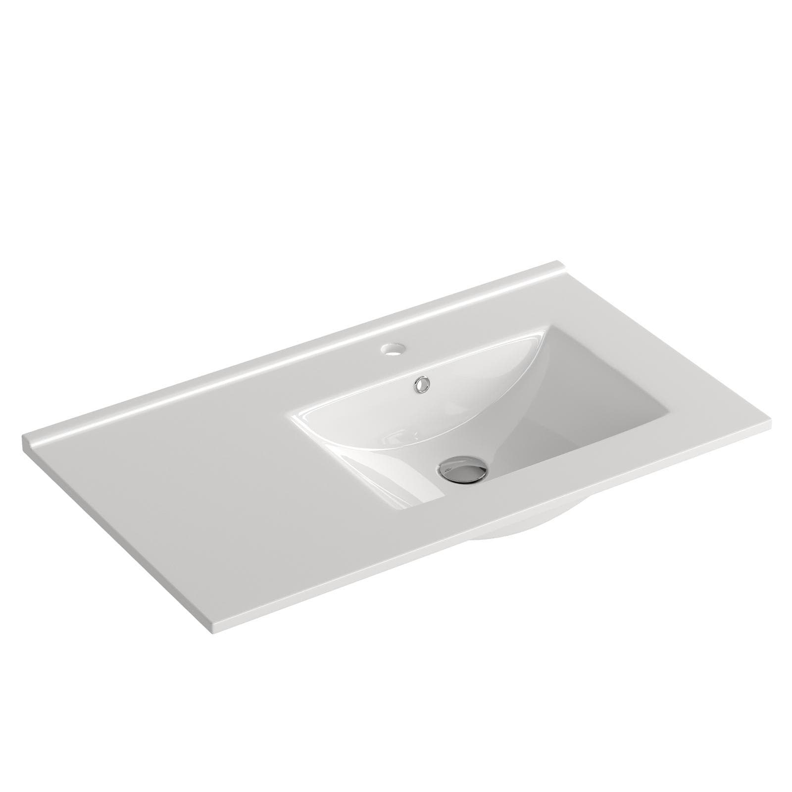 Lavabo da incasso 80 x 46 cm dx bianco lucido - Tidy