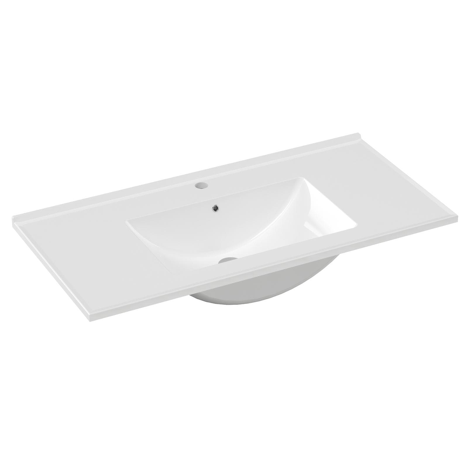 Lavabo da incasso monoforo 100x50 cm bianco lucido - Valley