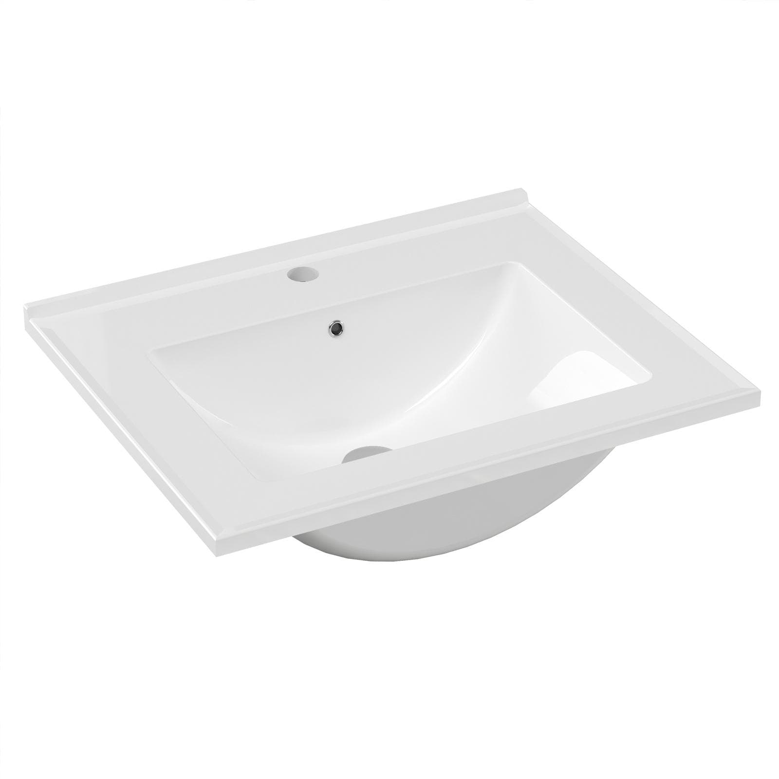 Lavabo da incasso monoforo 60x50 cm bianco lucido - Valley