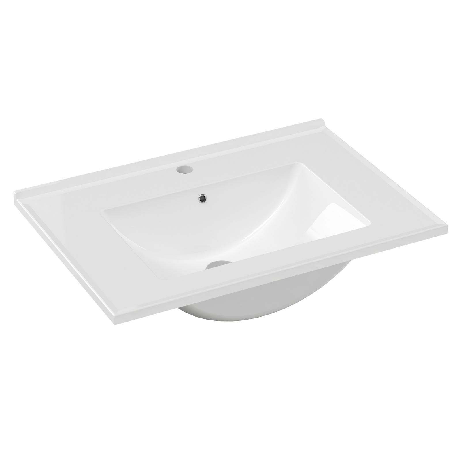 Lavabo da incasso monoforo 70x50 cm bianco lucido - Valley