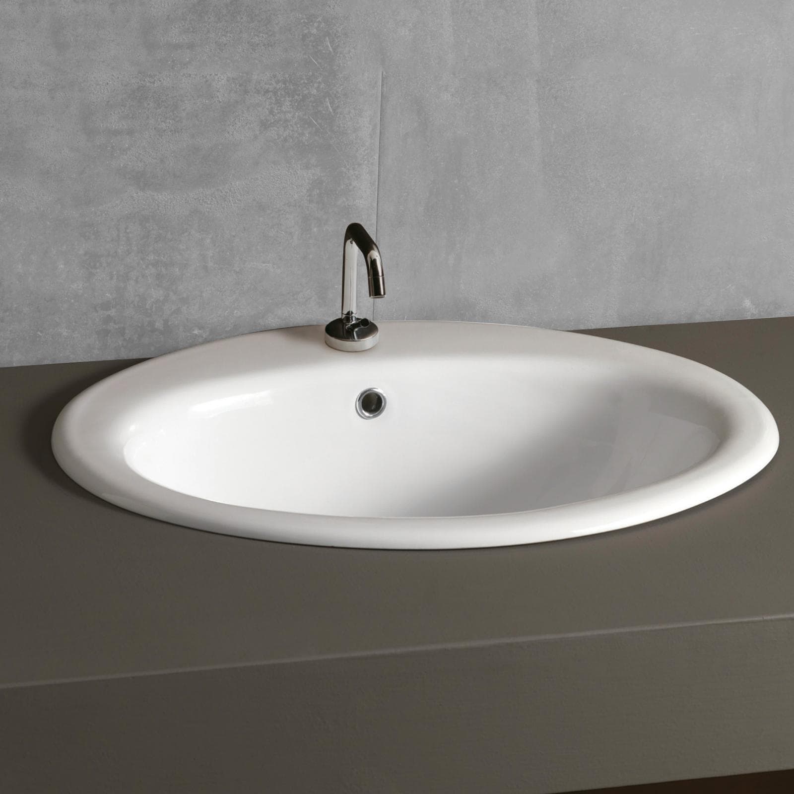 Lavabo da incasso soprapiano 51x45 cm in ceramica
