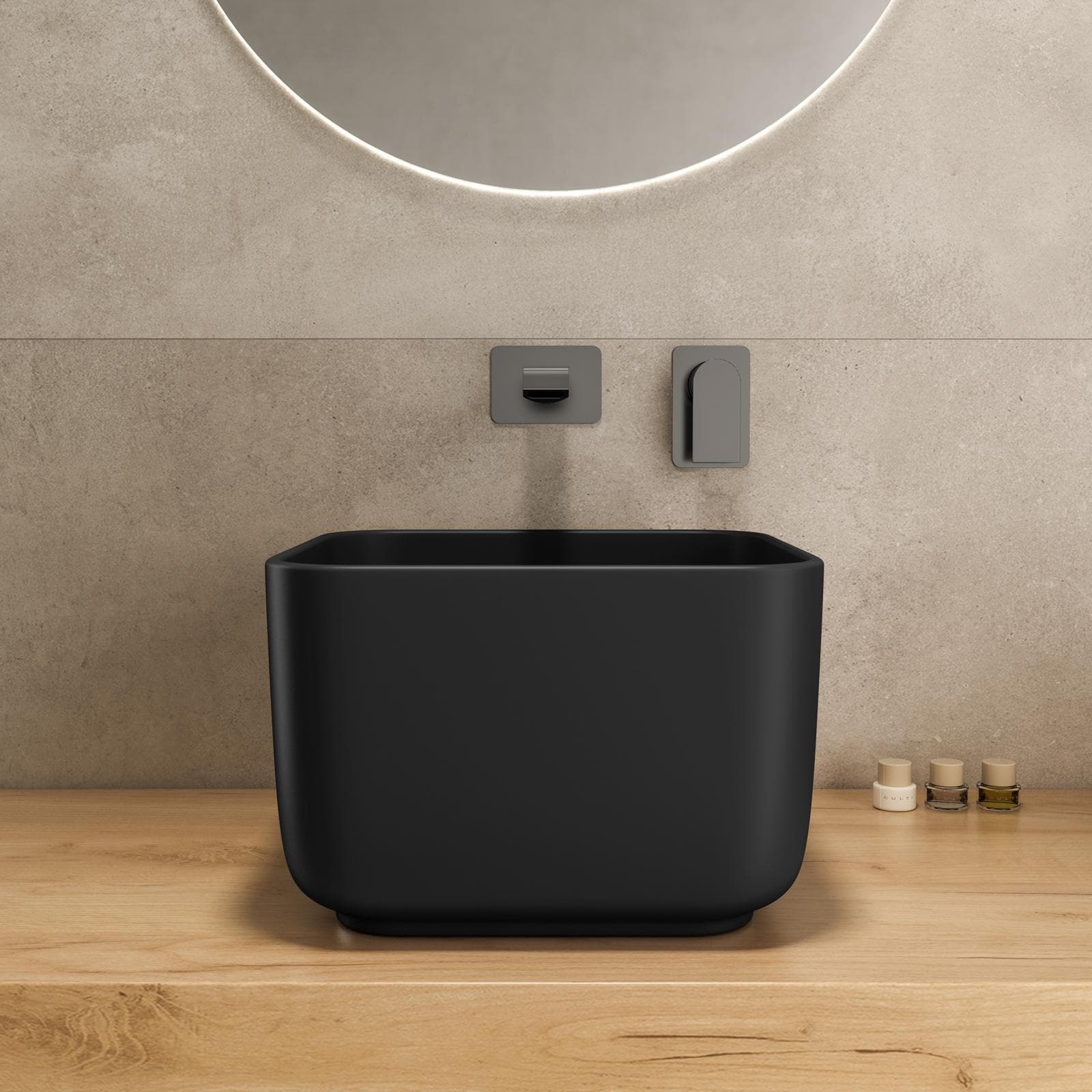 Lavabo d'appoggio 36,5x24,5 h cm nero opaco - Capital