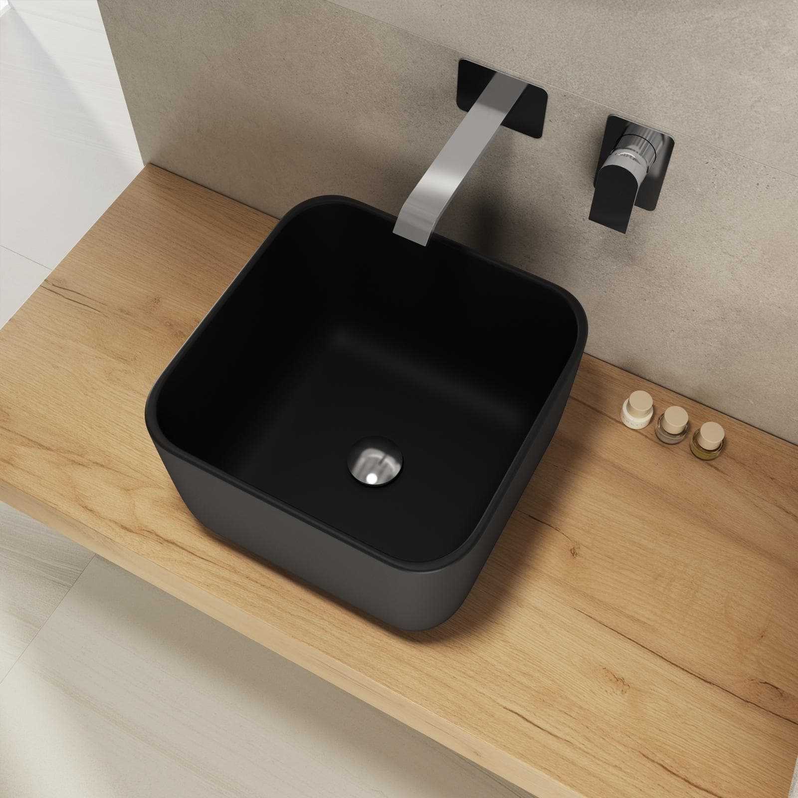 Lavabo d'appoggio 36,5x24,5 h cm nero opaco - Capital