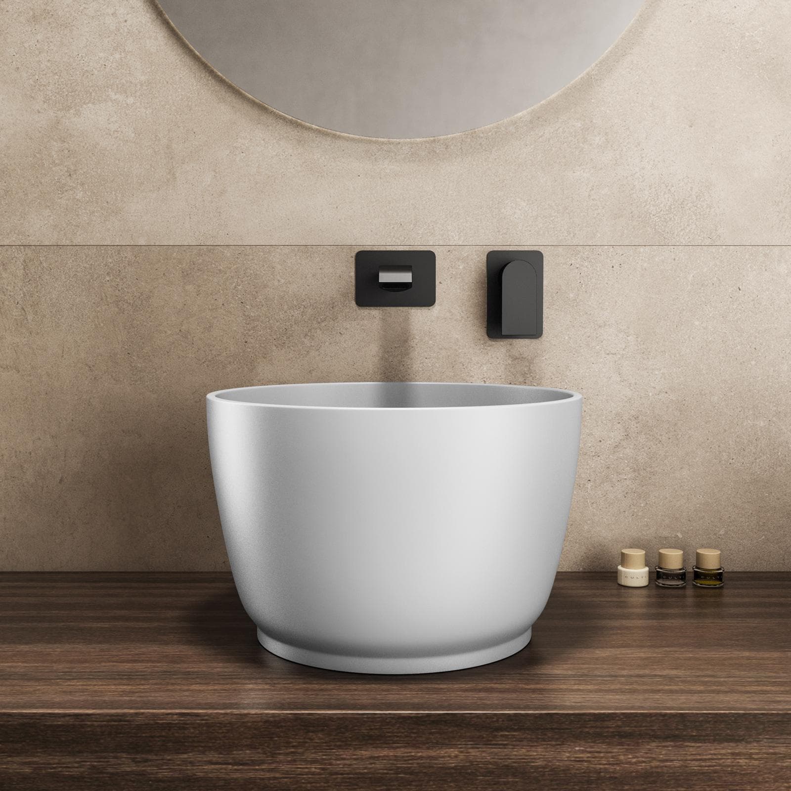 Lavabo d'appoggio 38x24,5 h cm bianco opaco - Capital