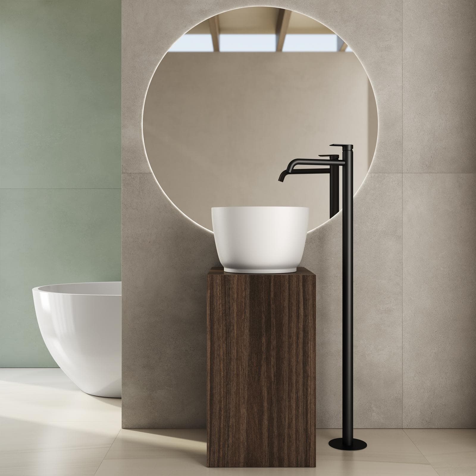 Lavabo d'appoggio 38x24,5 h cm bianco opaco - Capital