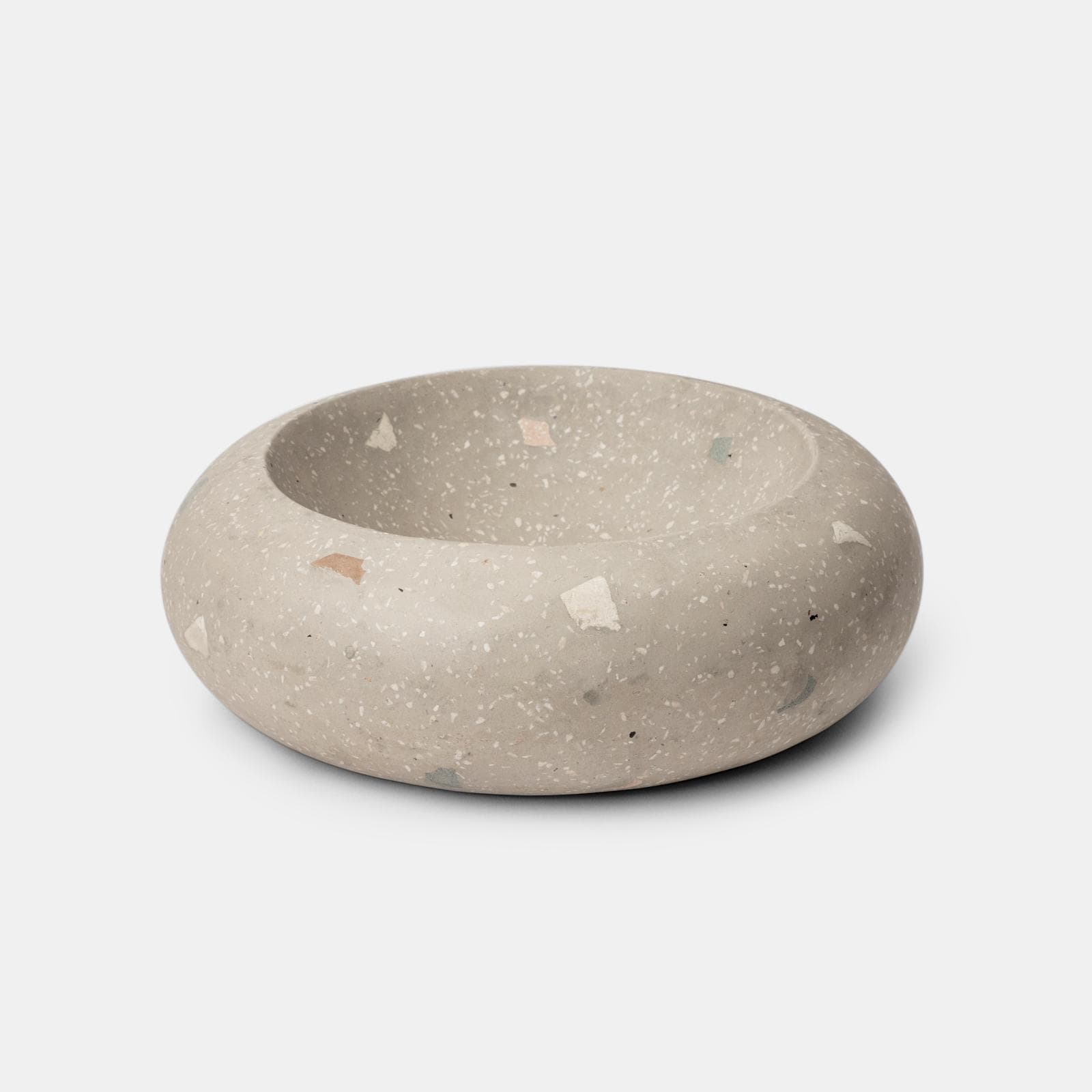 Lavabo d'appoggio 39 x 13h cm bianco in battuto di terrazzo veneziano - Marks