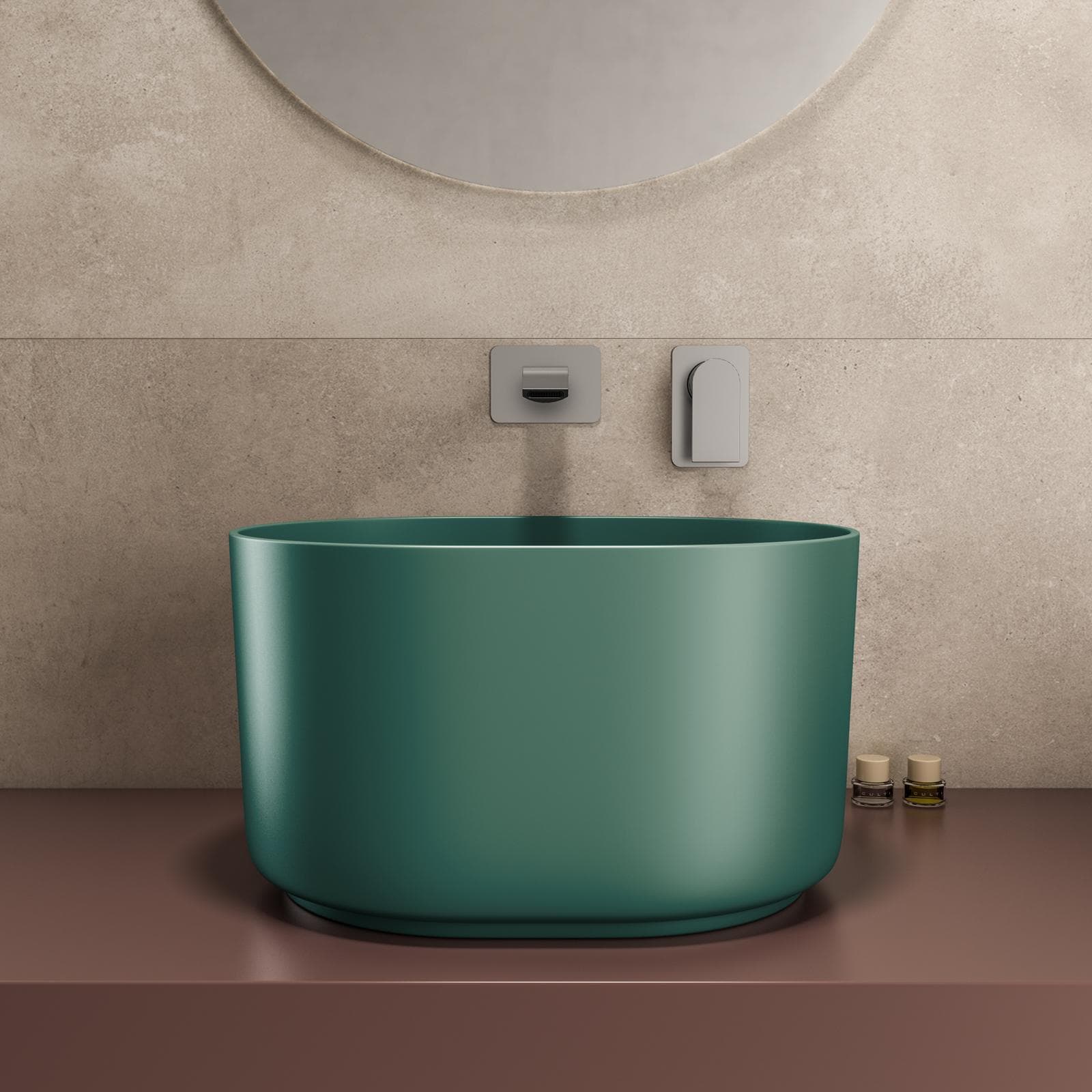 Lavabo d'appoggio 45,5x25 h cm verde inglese opaco - Capital