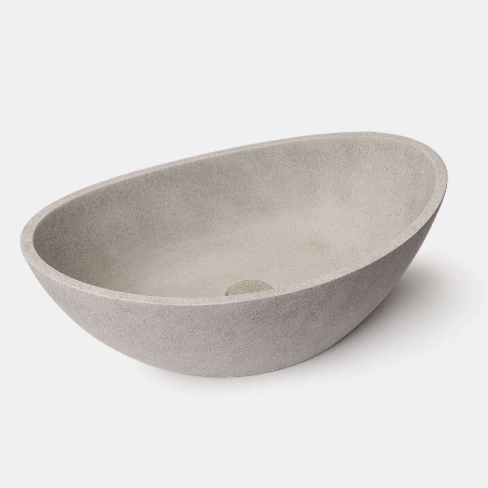 Lavabo d'appoggio 54,6x34,5x18,5 h cm in cemento effetto pietra crema - Hamilton