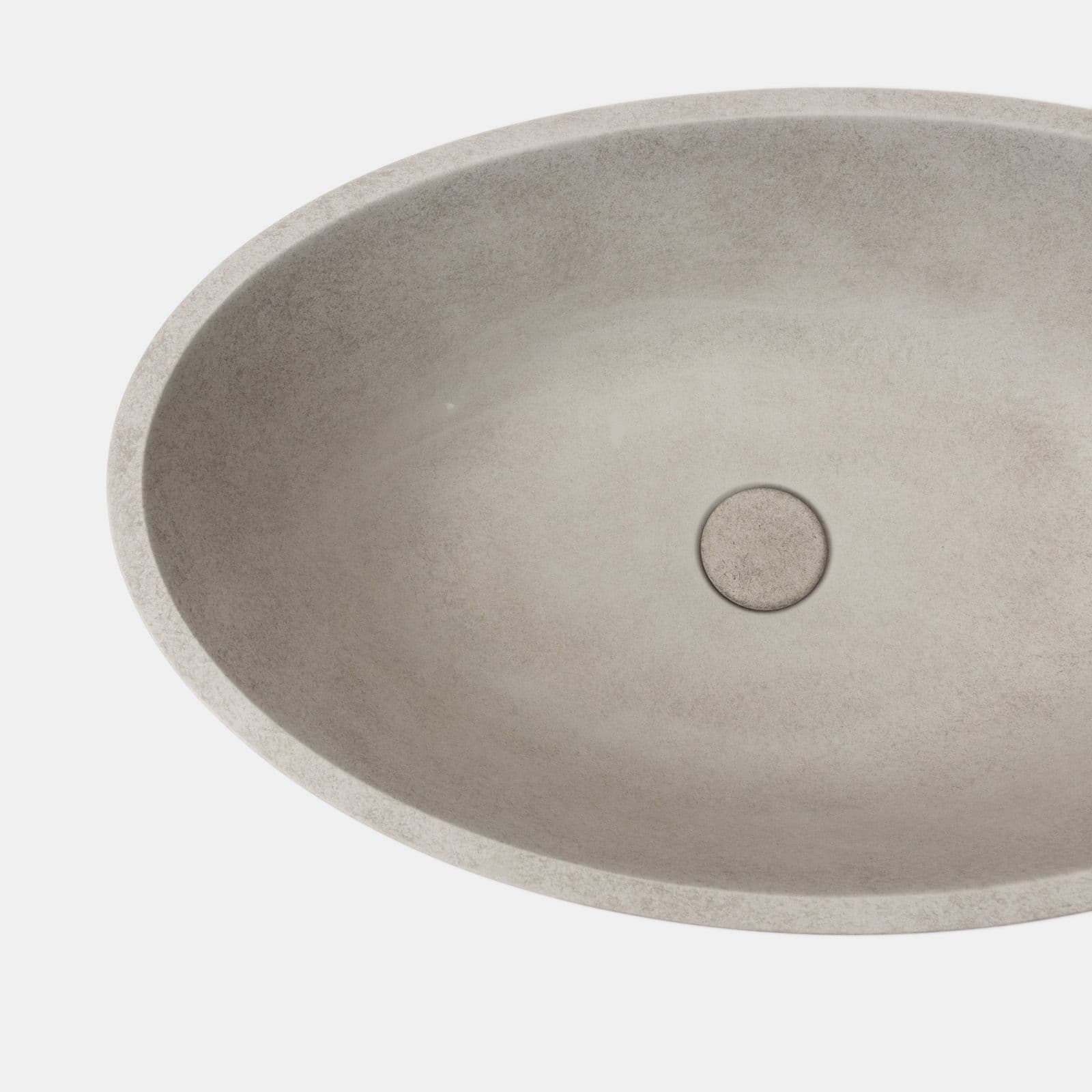 Lavabo d'appoggio 54,6x34,5x18,5 h cm in cemento effetto pietra crema - Hamilton