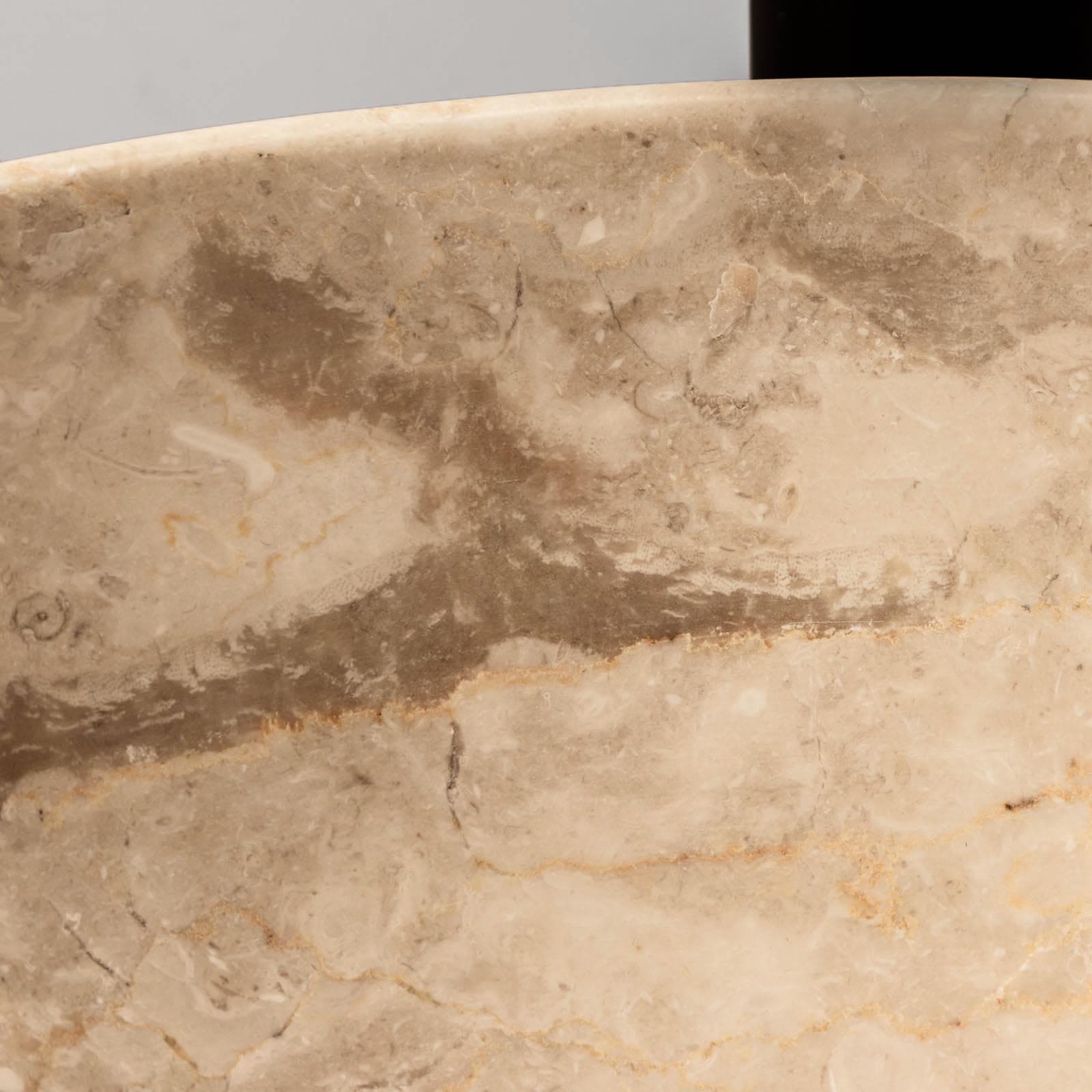 Lavabo da appoggio 35 cm in marmo levigato crema - Artizan