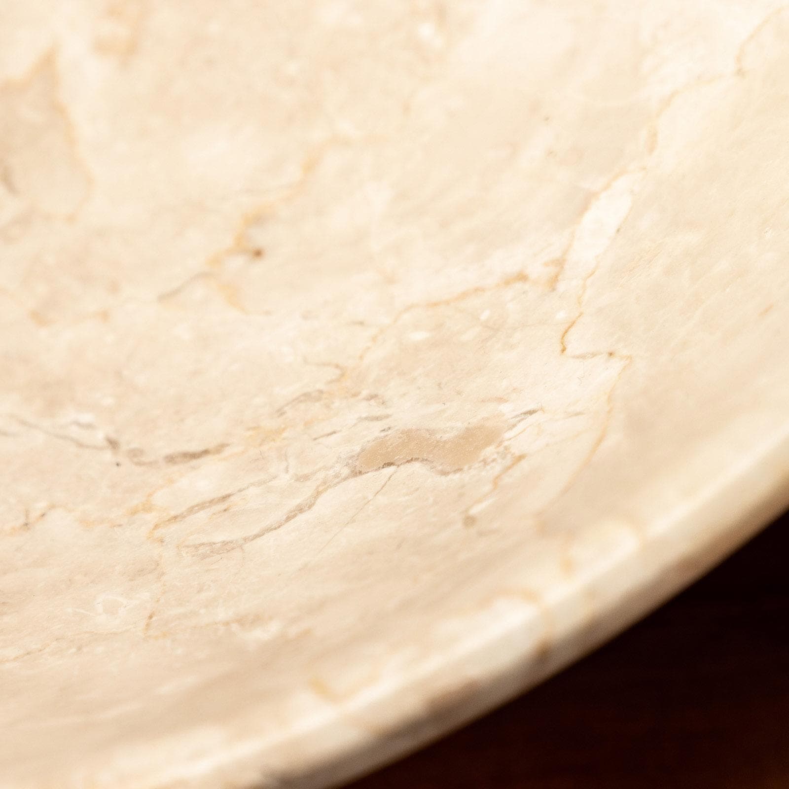 Lavabo da appoggio 35 cm in marmo levigato crema - Artizan