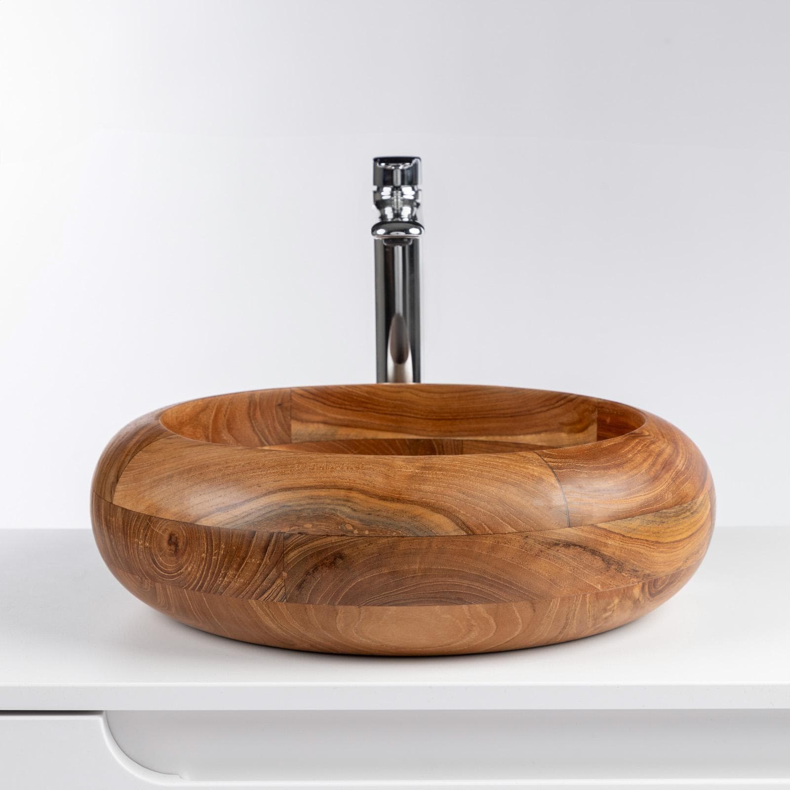 Lavabo d'appoggio in teak 40 x 12 cm - Sinker