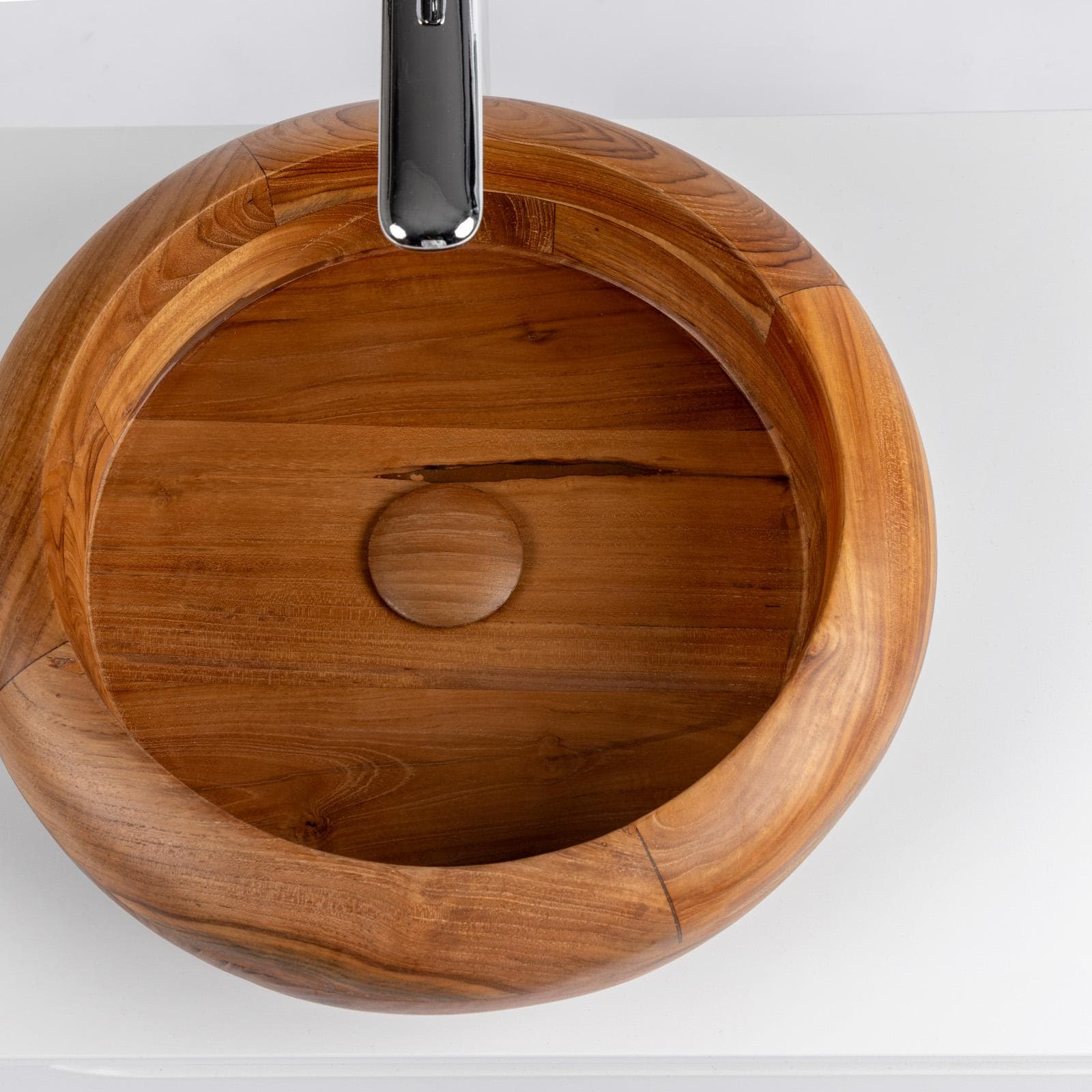 Lavabo d'appoggio in teak 40 x 12 cm - Sinker