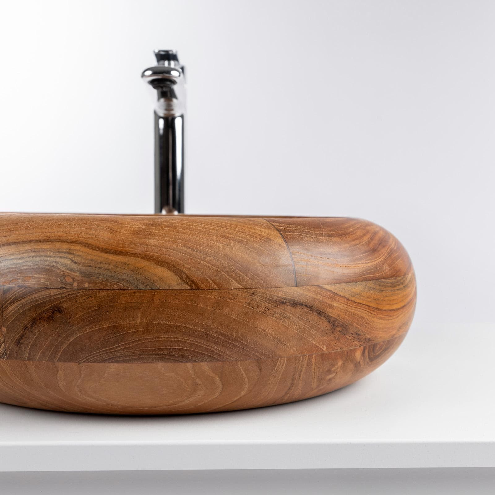 Lavabo d'appoggio in teak 40 x 12 cm - Sinker