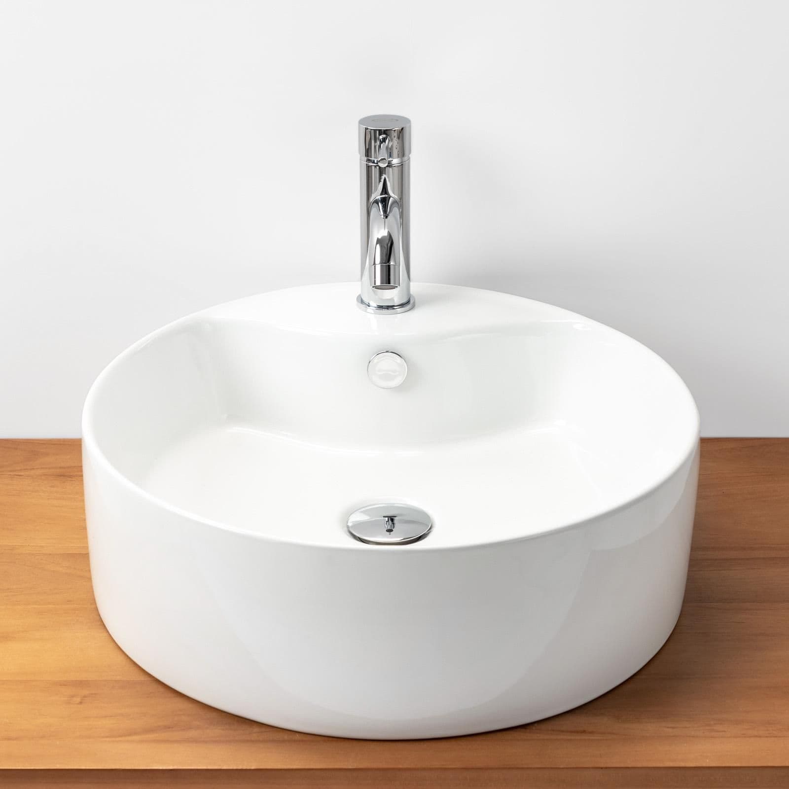 Lavabo design bacinella tonda 46 cm in ceramica d'arredo