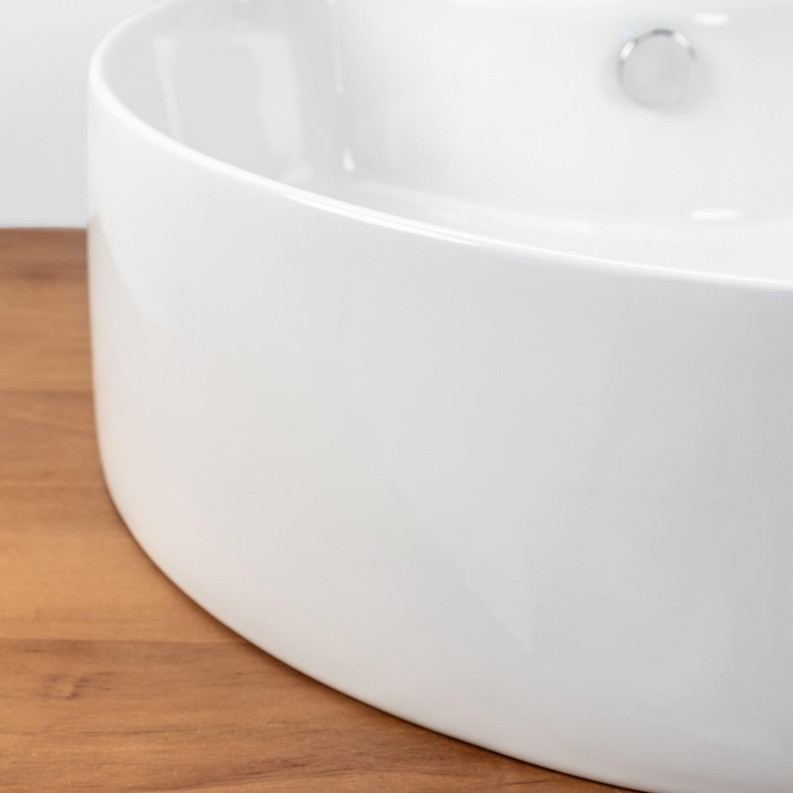 Lavabo design bacinella tonda 46 cm in ceramica d'arredo
