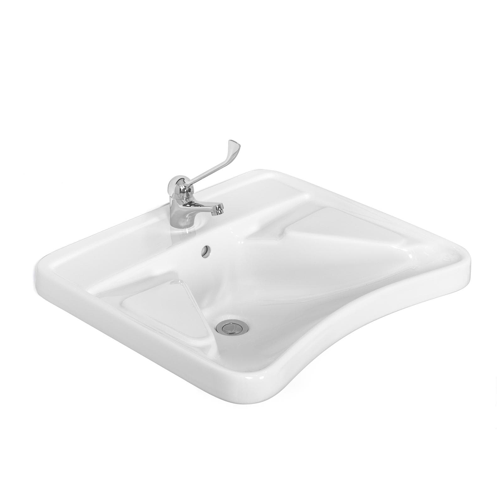 Lavabo ergonomico sospeso Osiride di Sanitosco per bagno accessibile
