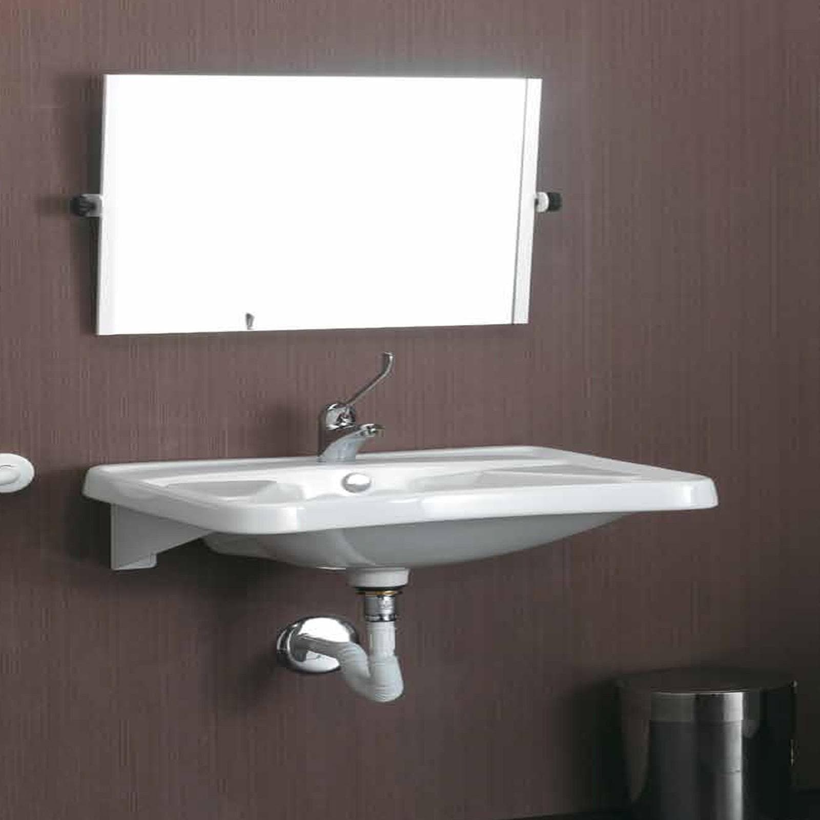 Lavabo ergonomico sospeso Osiride di Sanitosco per bagno accessibile