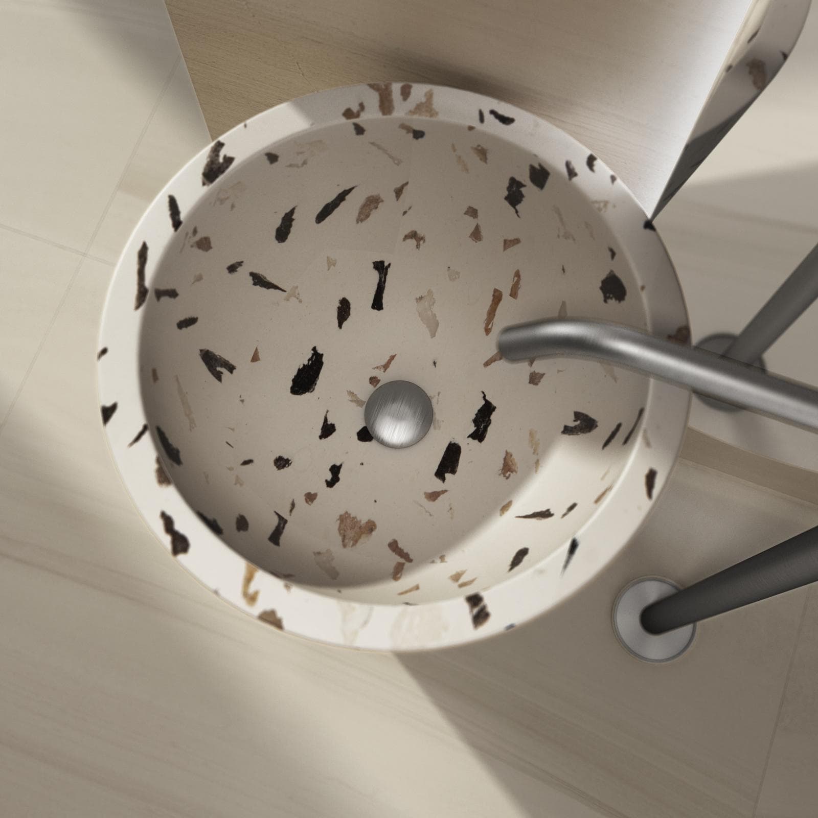 Lavabo freestanding 45x90h cm bianco in battuto di terrazzo dalmazia - Marks