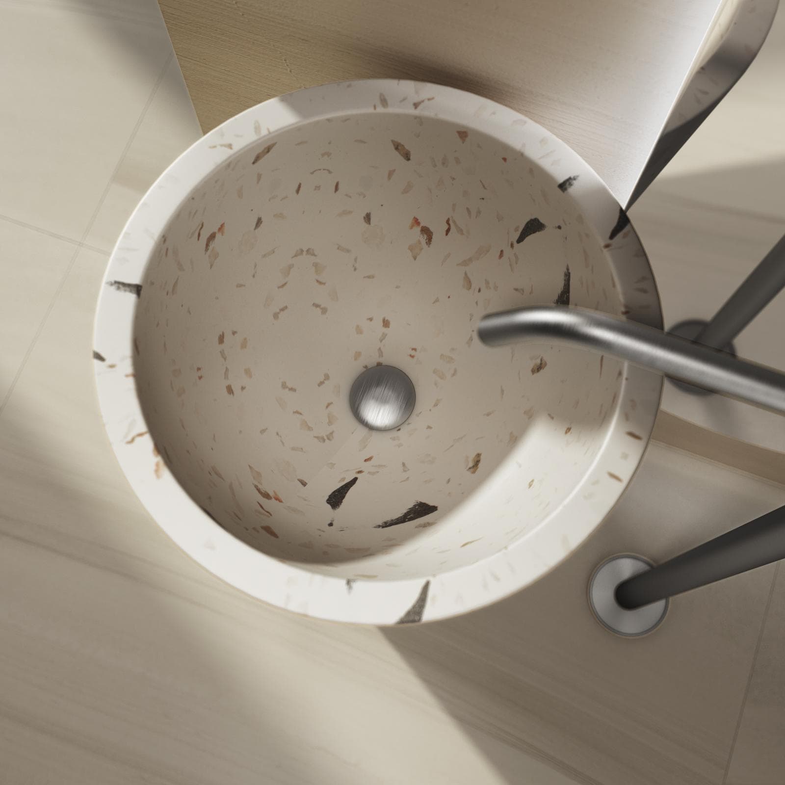 Lavabo freestanding 45x90h cm grigio in battuto di terrazzo shade - Marks