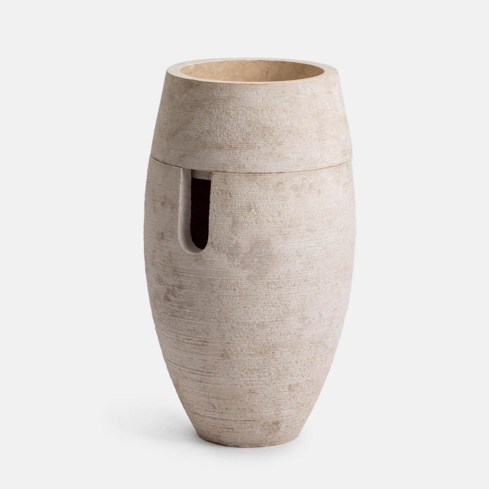 Lavabo freestanding 90h cm in marmo crema - Artizan