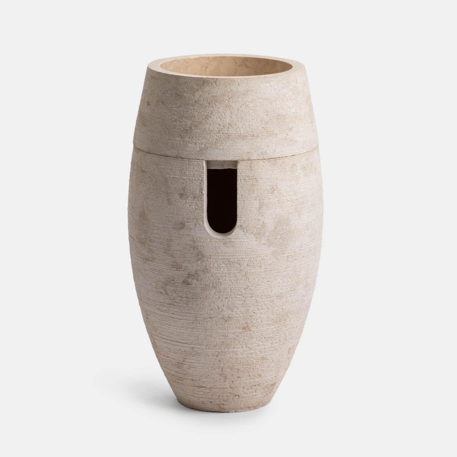 Lavabo freestanding 90h cm in marmo crema - Artizan