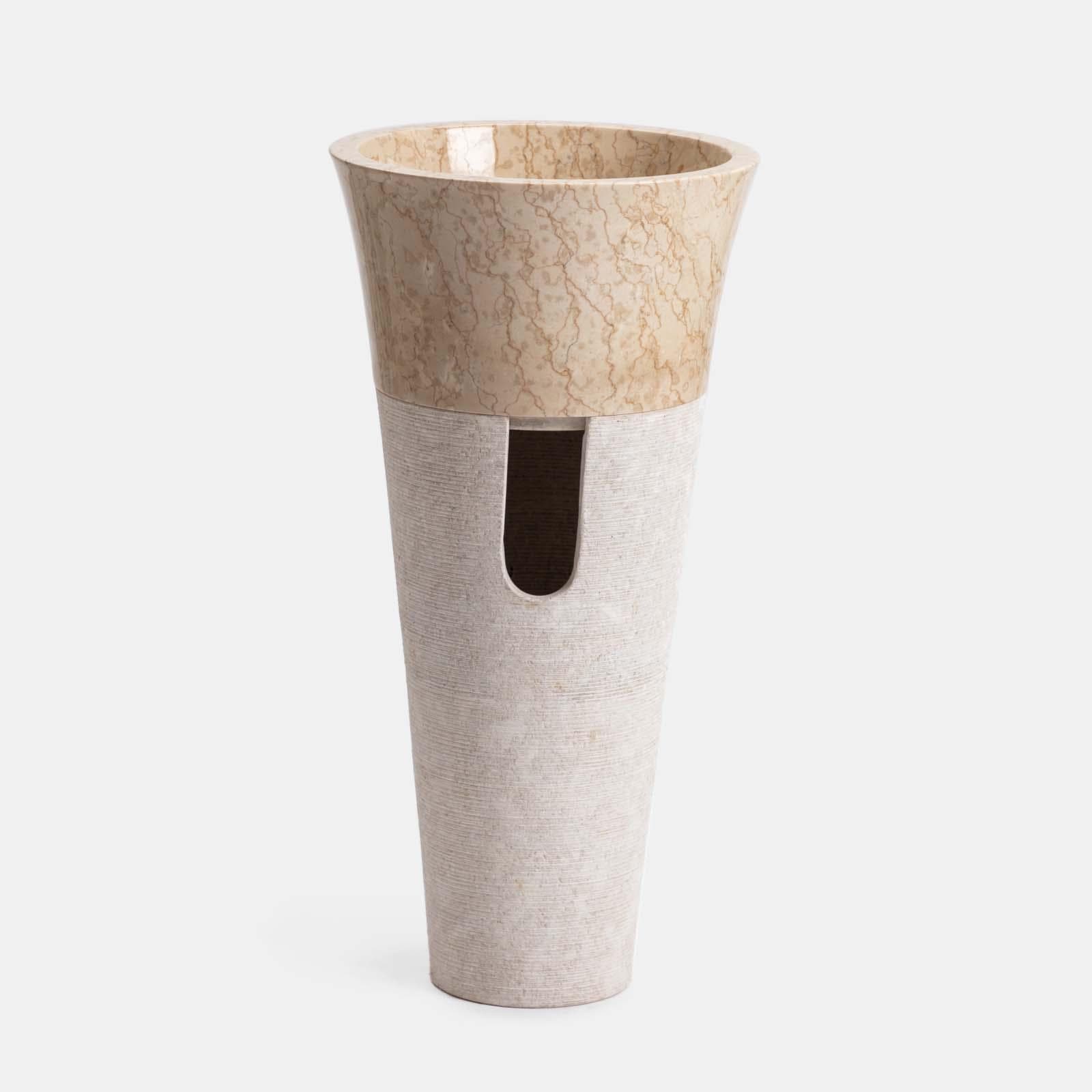 Lavabo freestanding 90h cm in pietra crema - Artizan