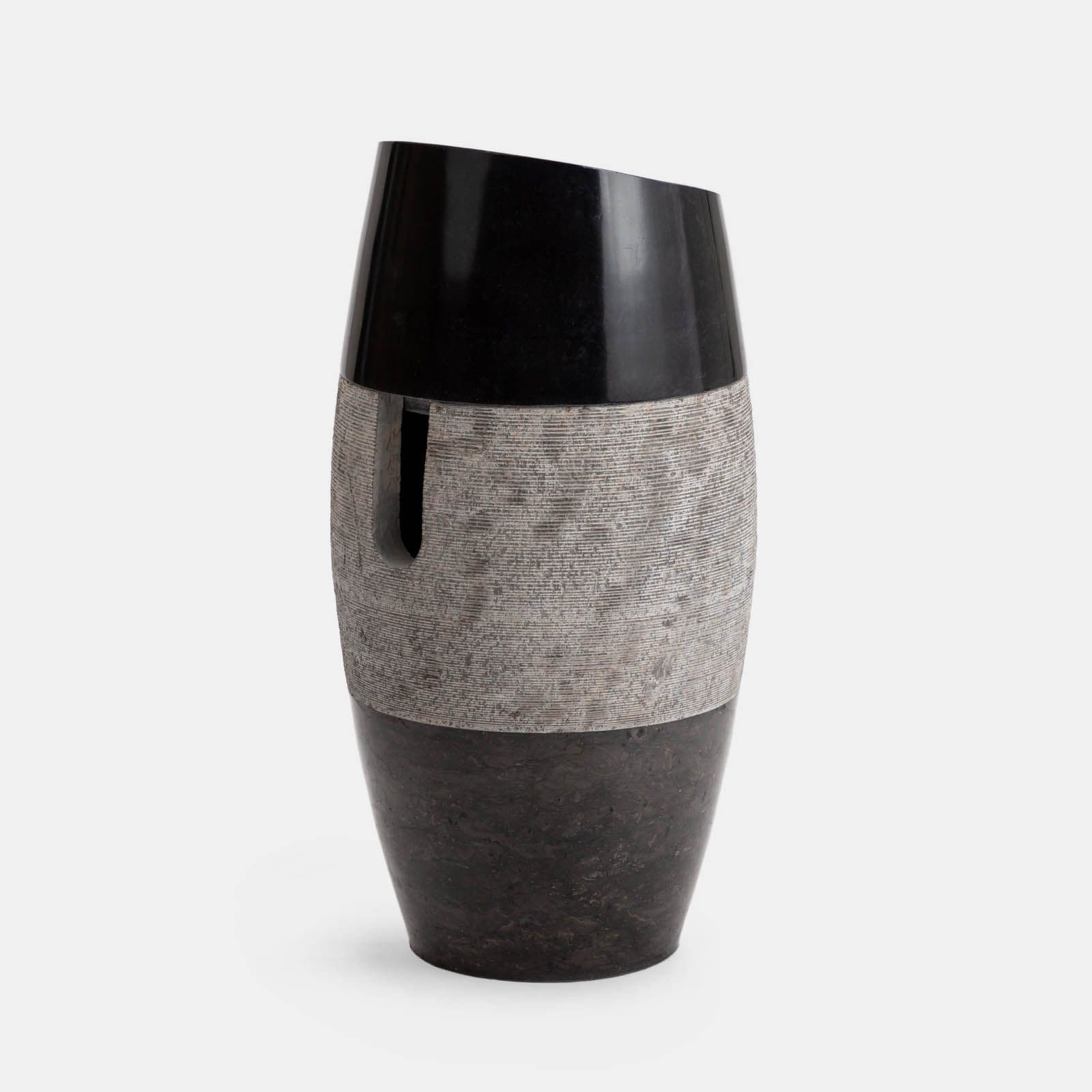 Lavabo freestanding da giardino 50x100 h cm in marmo nero - Artizan