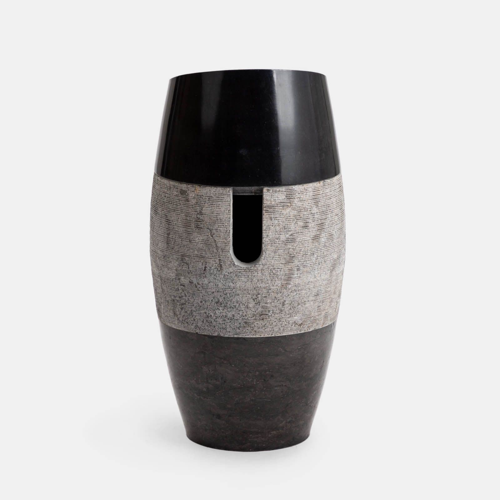 Lavabo freestanding da giardino 50x100 h cm in marmo nero - Artizan