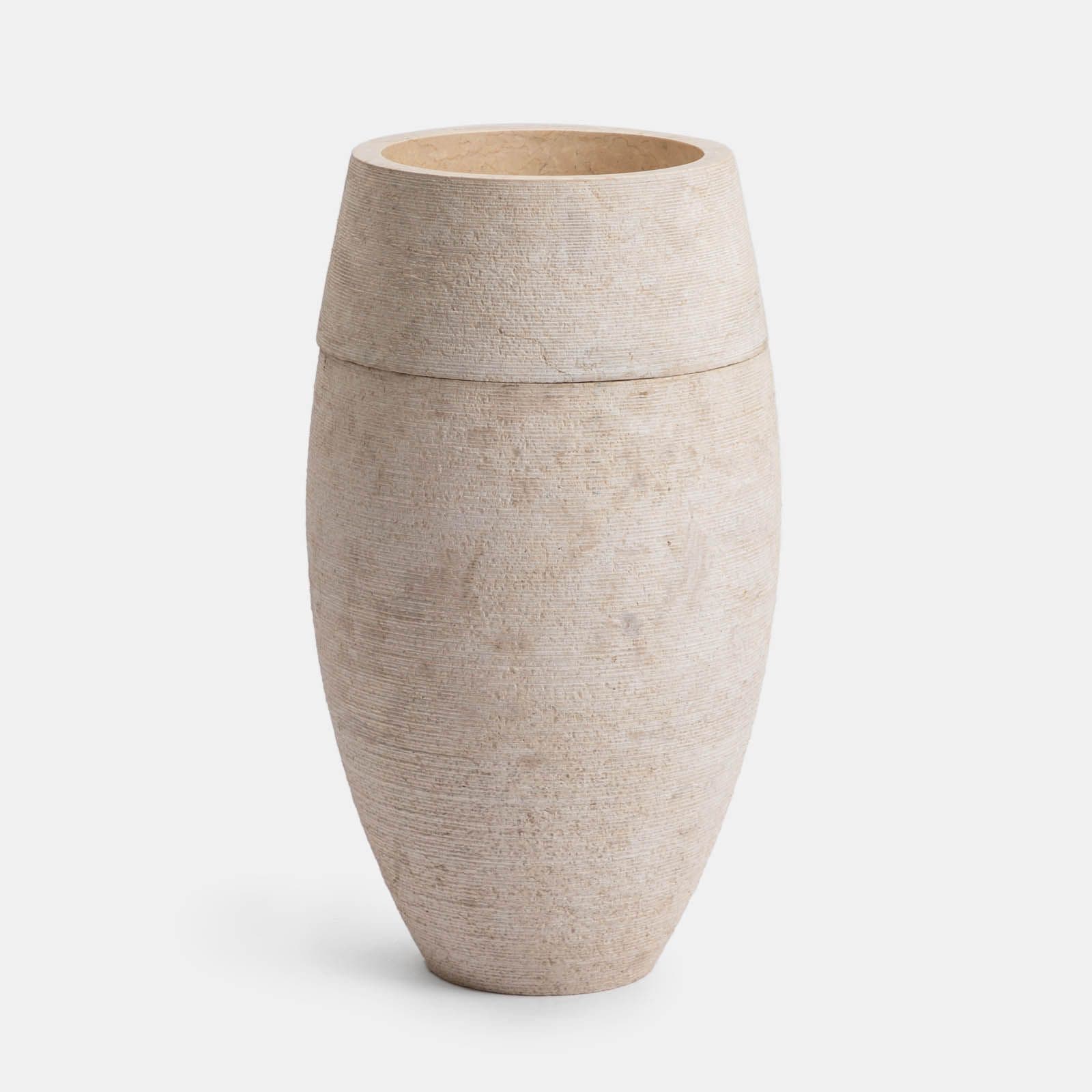 Lavabo freestanding da giardino 50x90 h cm in marmo crema - Artizan