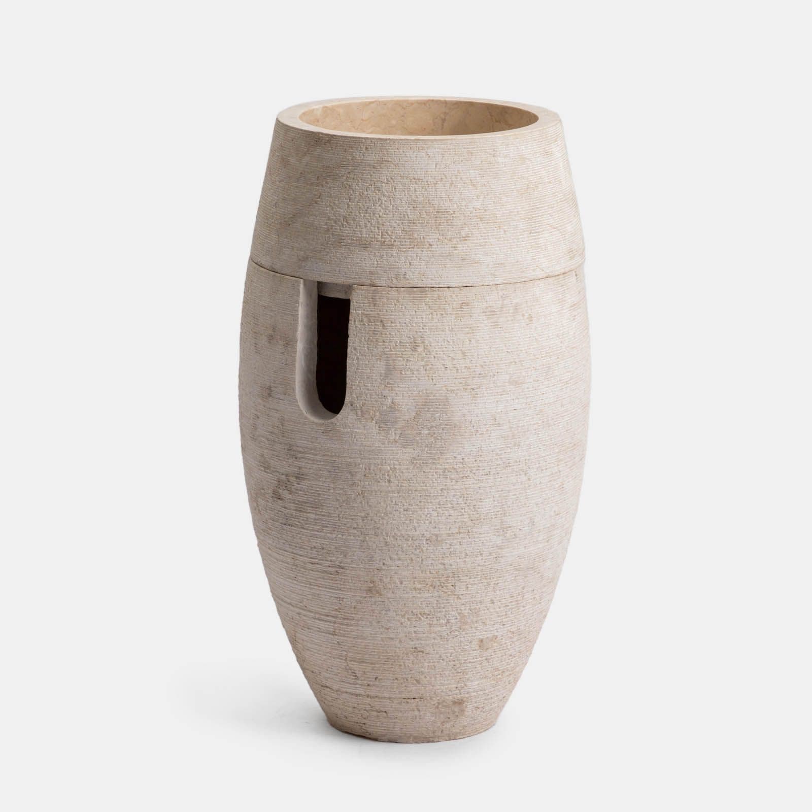 Lavabo freestanding da giardino 50x90 h cm in marmo crema - Artizan