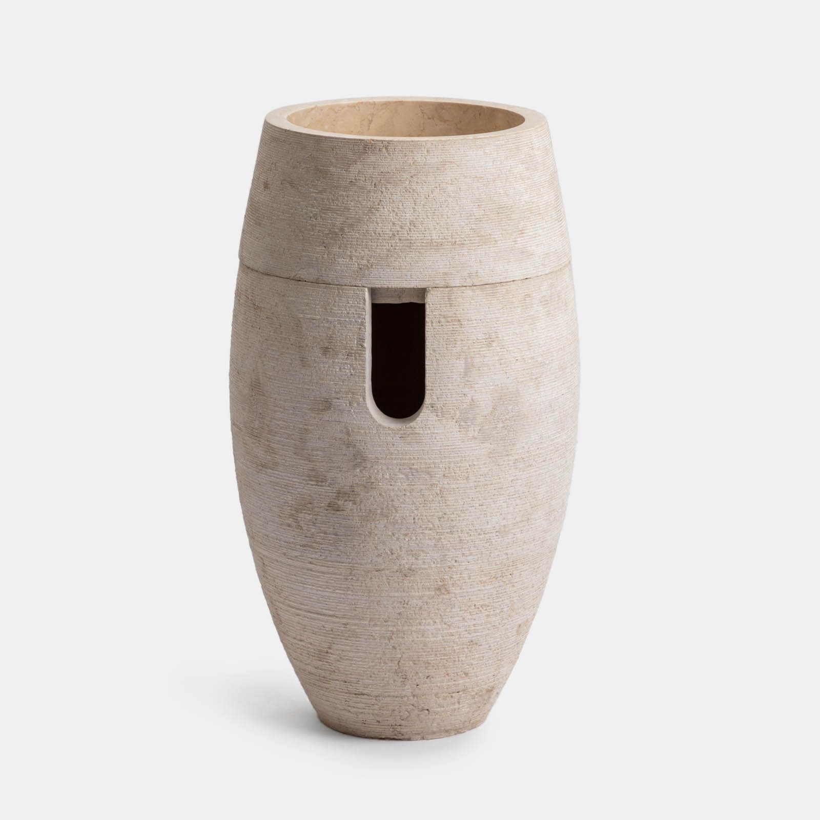 Lavabo freestanding da giardino 50x90 h cm in marmo crema - Artizan