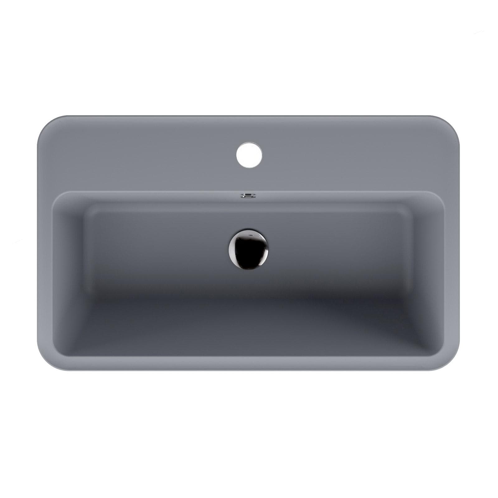 Lavabo in ceramica 70x40x25cm monoforo Wynn di Colavene grigio opaco lavanderia outdoor