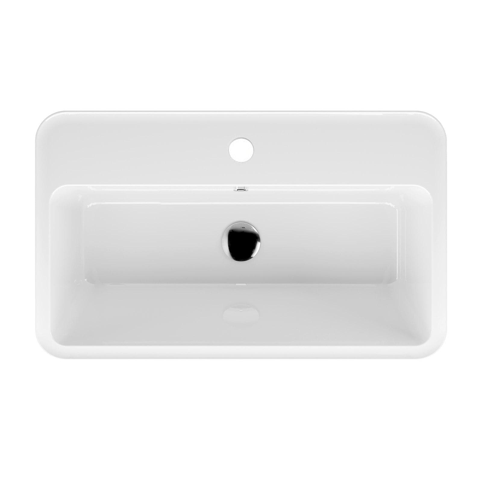 Lavabo in ceramica Wynn di Colavene 70x40x25 cm monoforo per lavanderia o esterni
