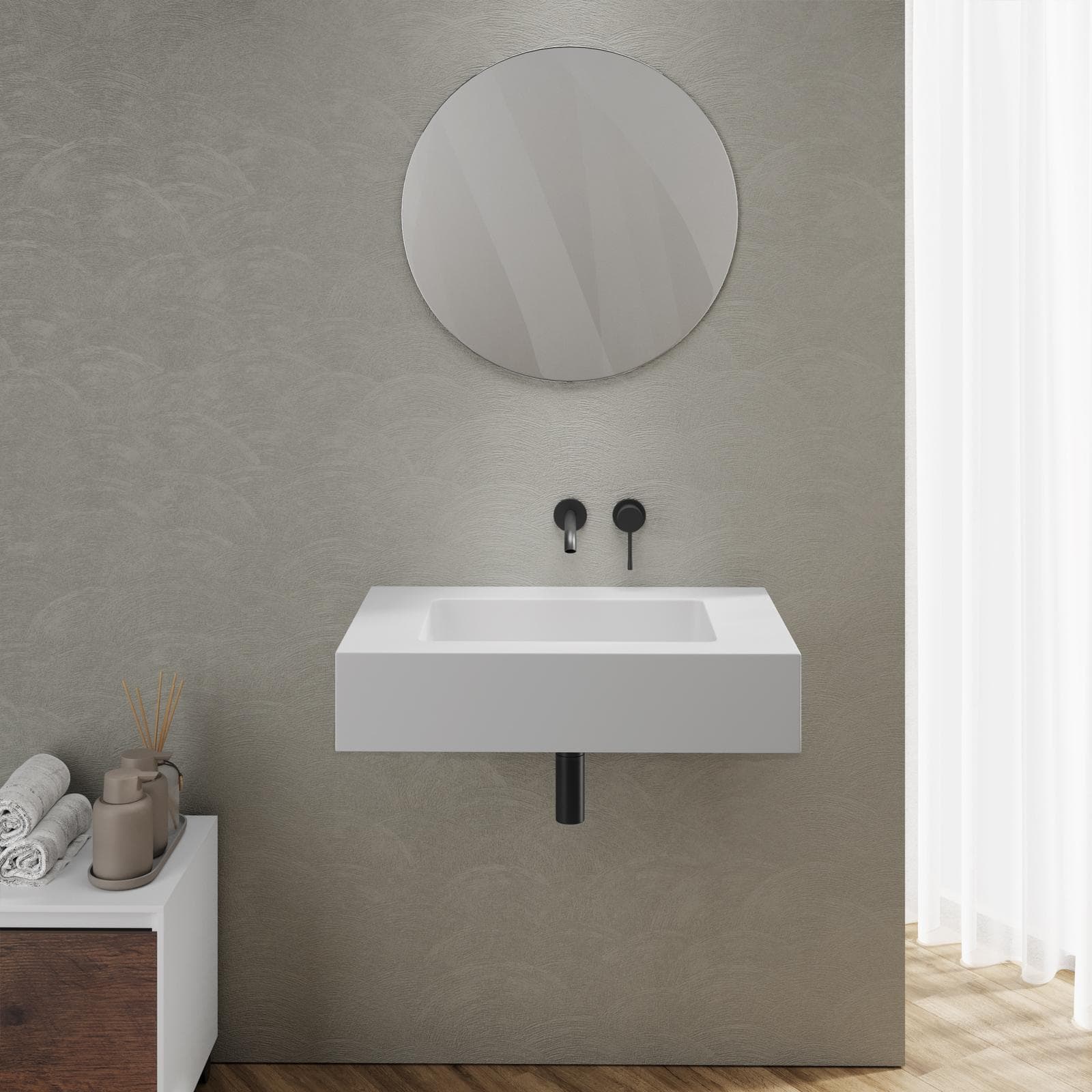 Lavabo 70X46 cm bianco opaco - Agua