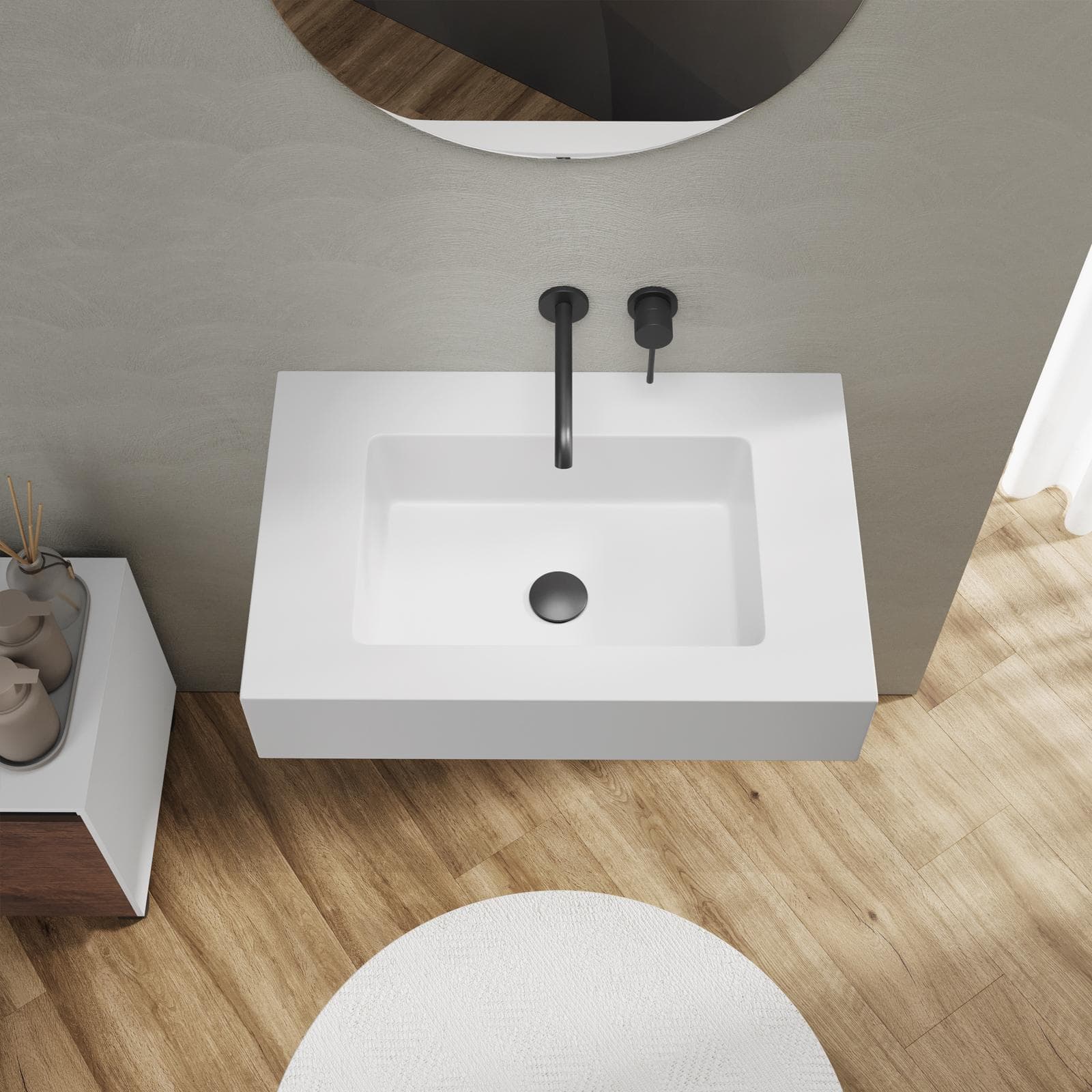 Lavabo 70X46 cm bianco opaco - Agua