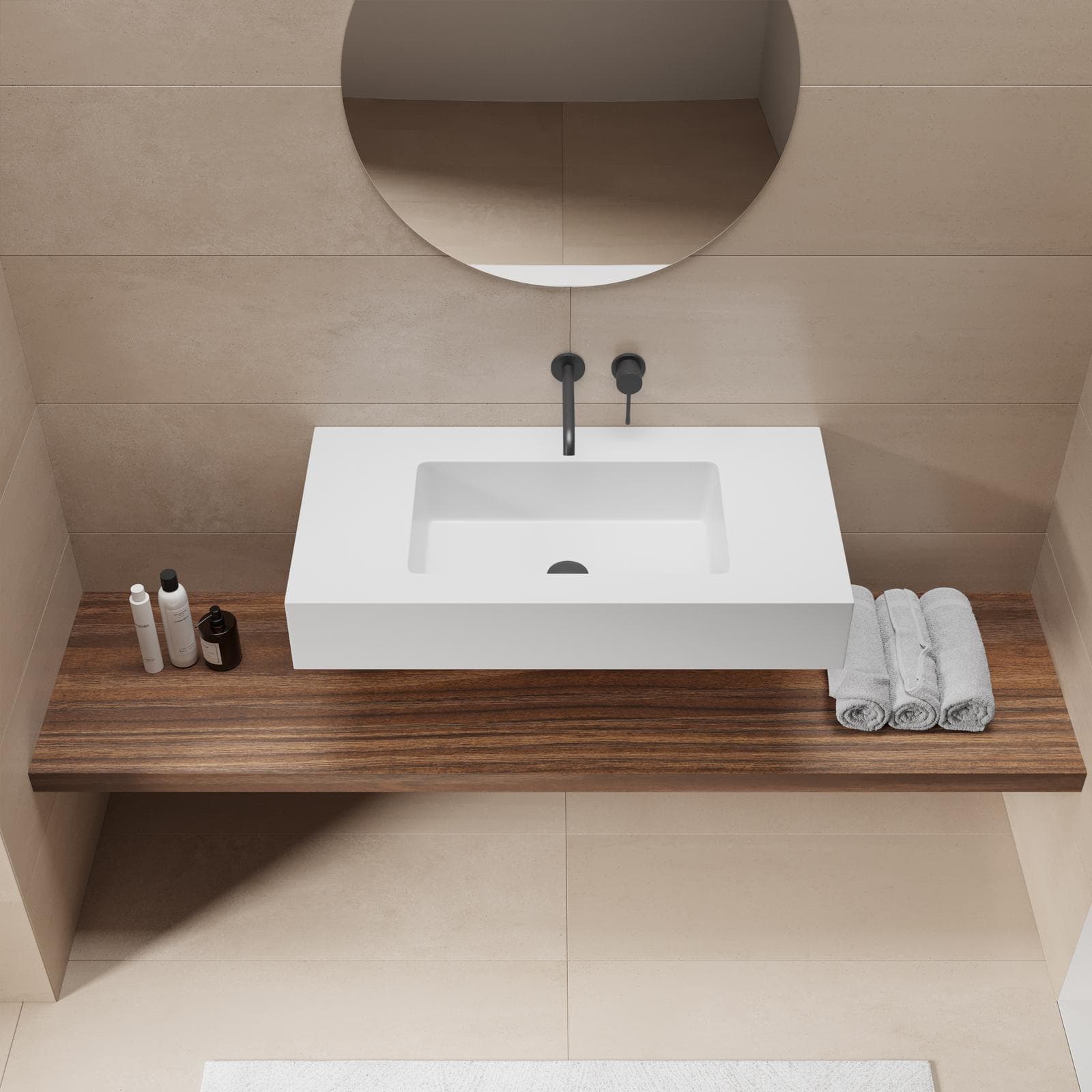 Lavabo 90X46 cm bianco opaco - Agua