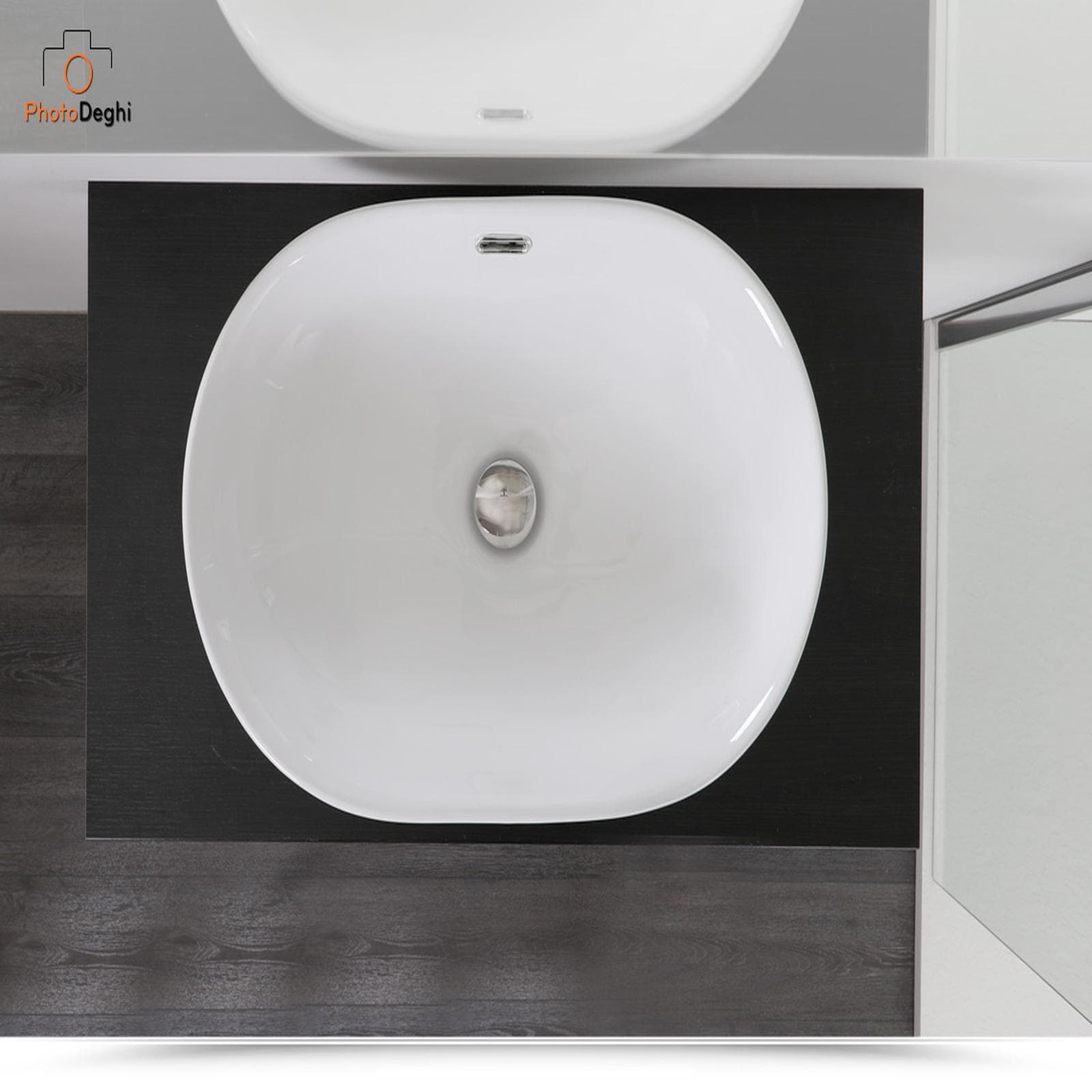 Lavabo incasso soprapiano in ceramica 60x40 cm soprapiano