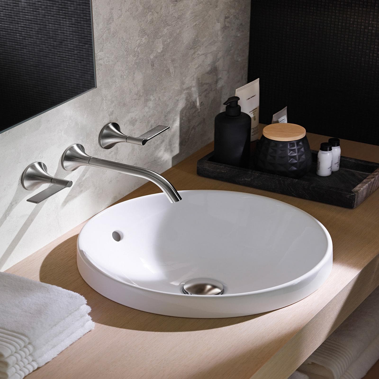 Lavabo incasso soprapiano tondo Ø40 cm ceramica Serie Variform - Geberit