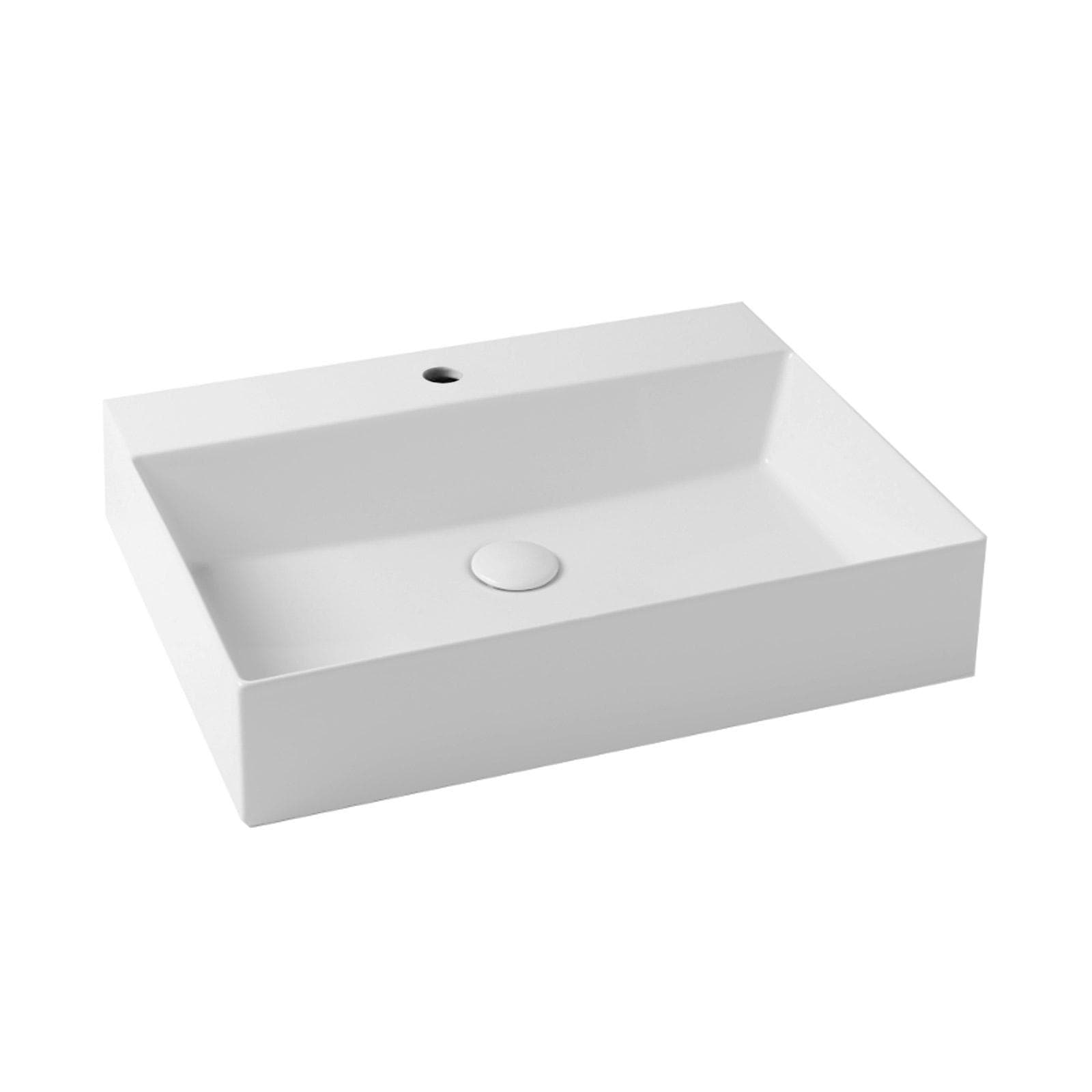 Lavabo monoforo Elegance Squared di Azzurra da 60 cm per installazione da appoggio o sospesa