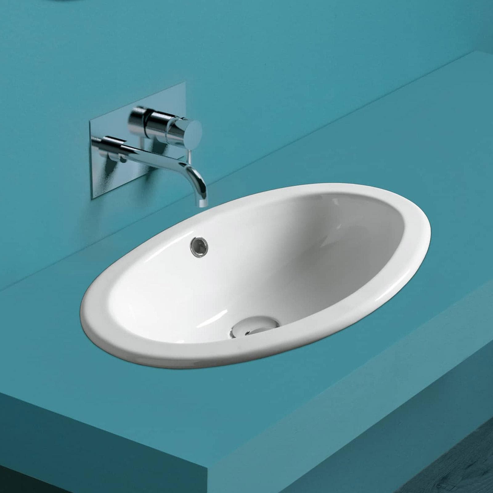 Lavabo da incasso a bordo piatto con foro troppopieno - Marine di Simas